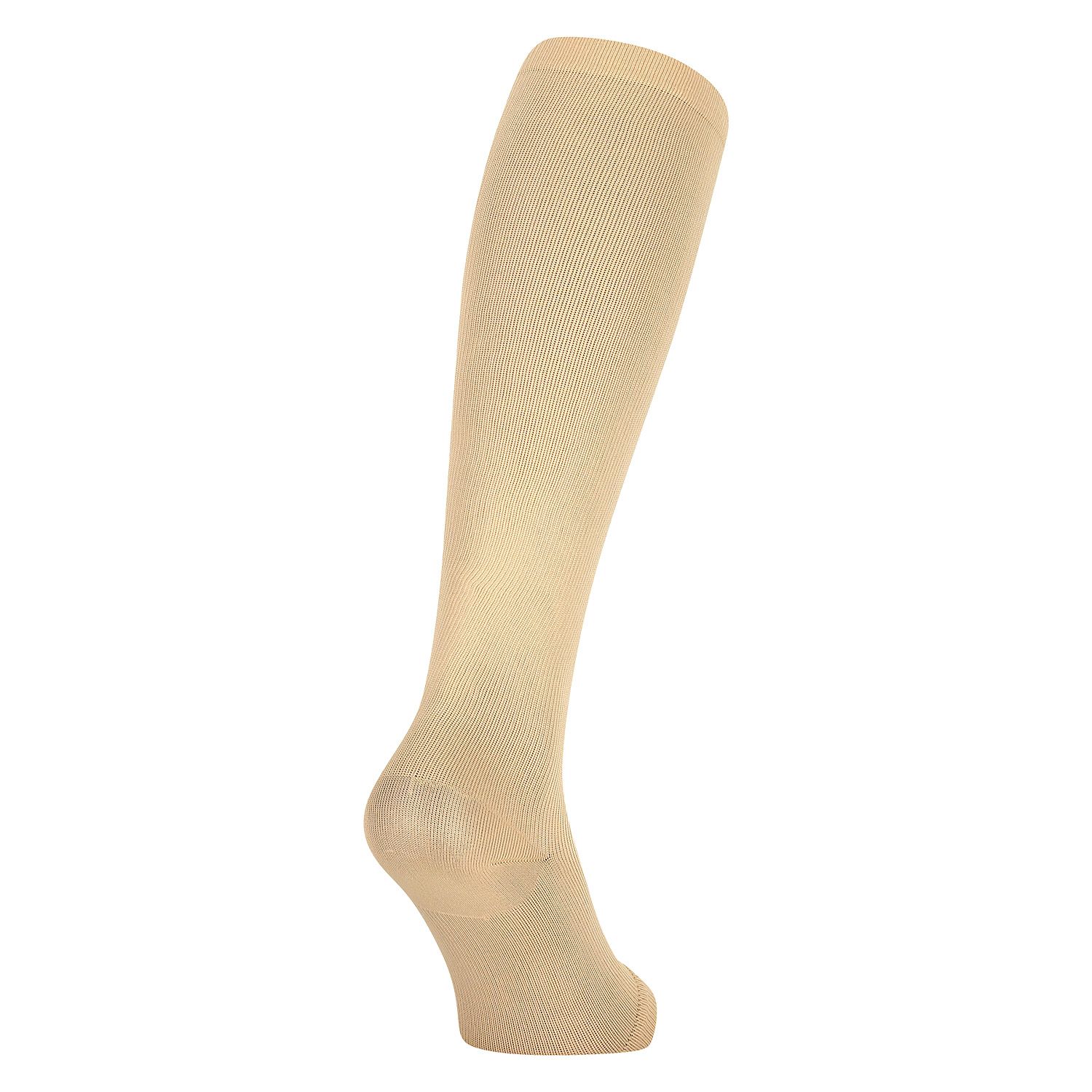 Stützstrümpfe mit Reißverschluss offene Fußspitze beige Achteransicht