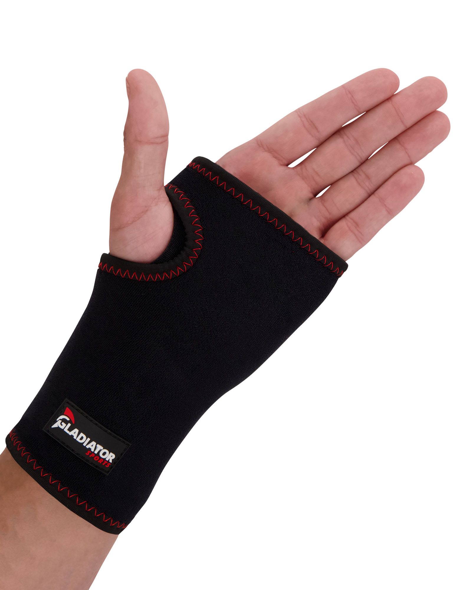Model wearing the Gladiator Sports Carpal Tunnel Syndrome Wrist Support around the left wrist