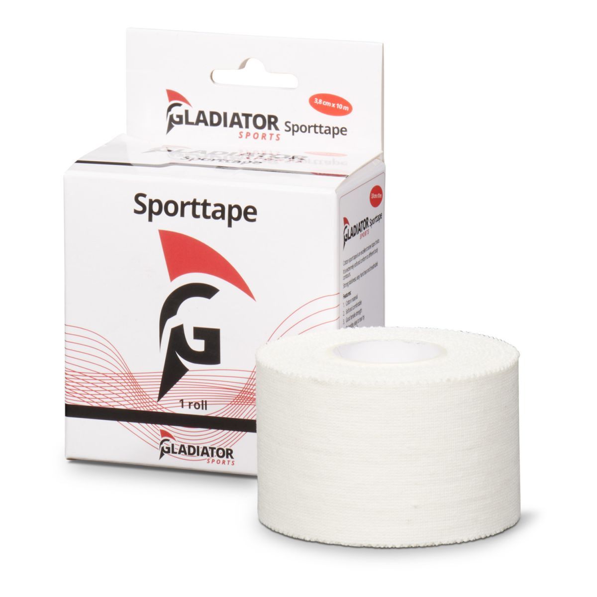 Gladiator Sports Sporttape (pro Rolle) ausgepackt mit Verpackung dahinter