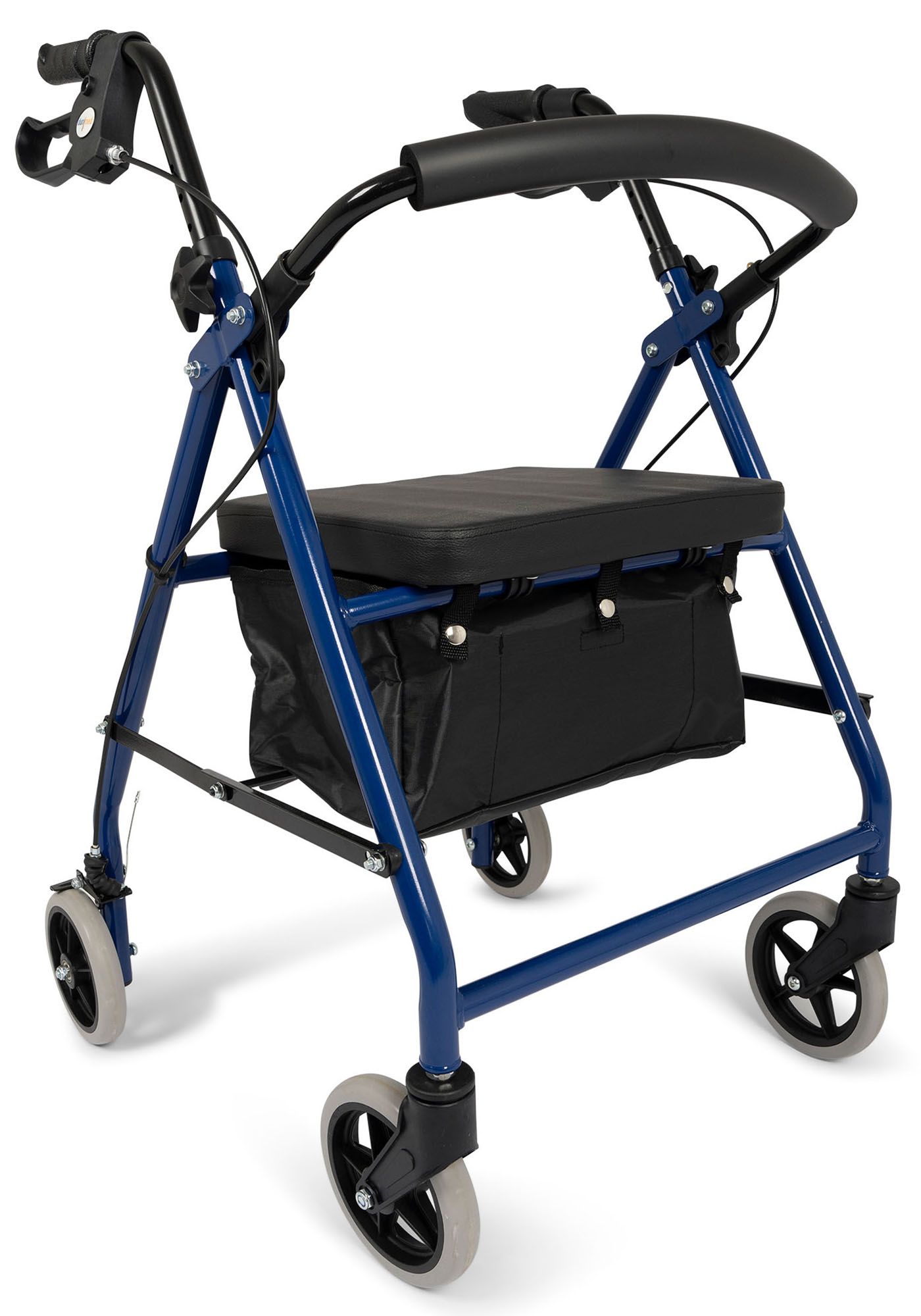 Front side view of the Dunimed Lightweight Rollator (Foldable) - Blue
