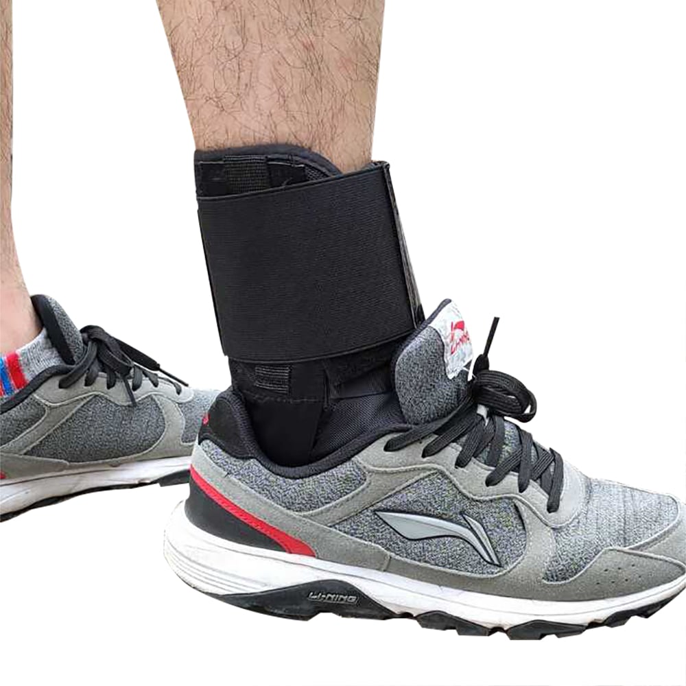 Gladiator Sports Lightweight Ankle Support with Straps worn in sports shoe