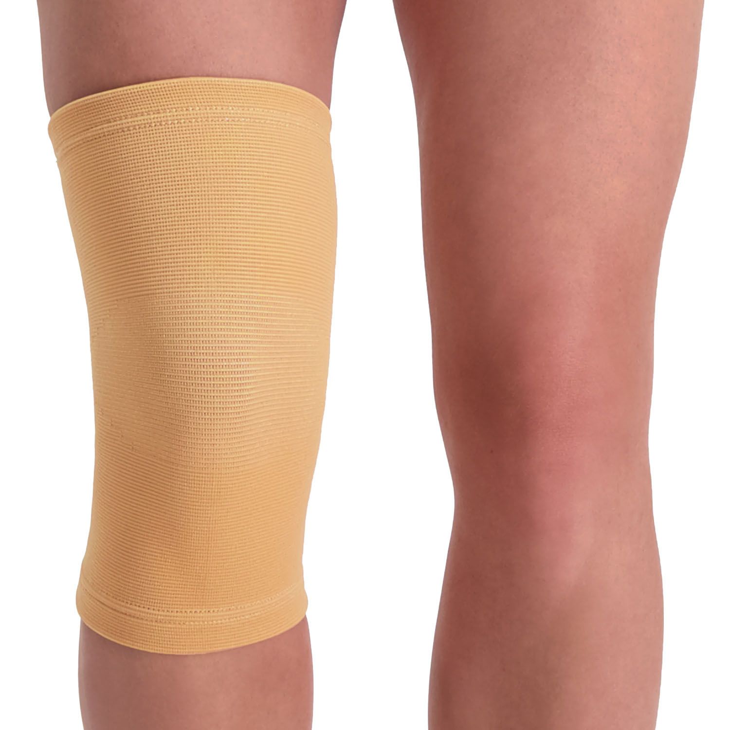 Dunimed Kniestütze um das rechte Knie getragen von vorn fotografiert