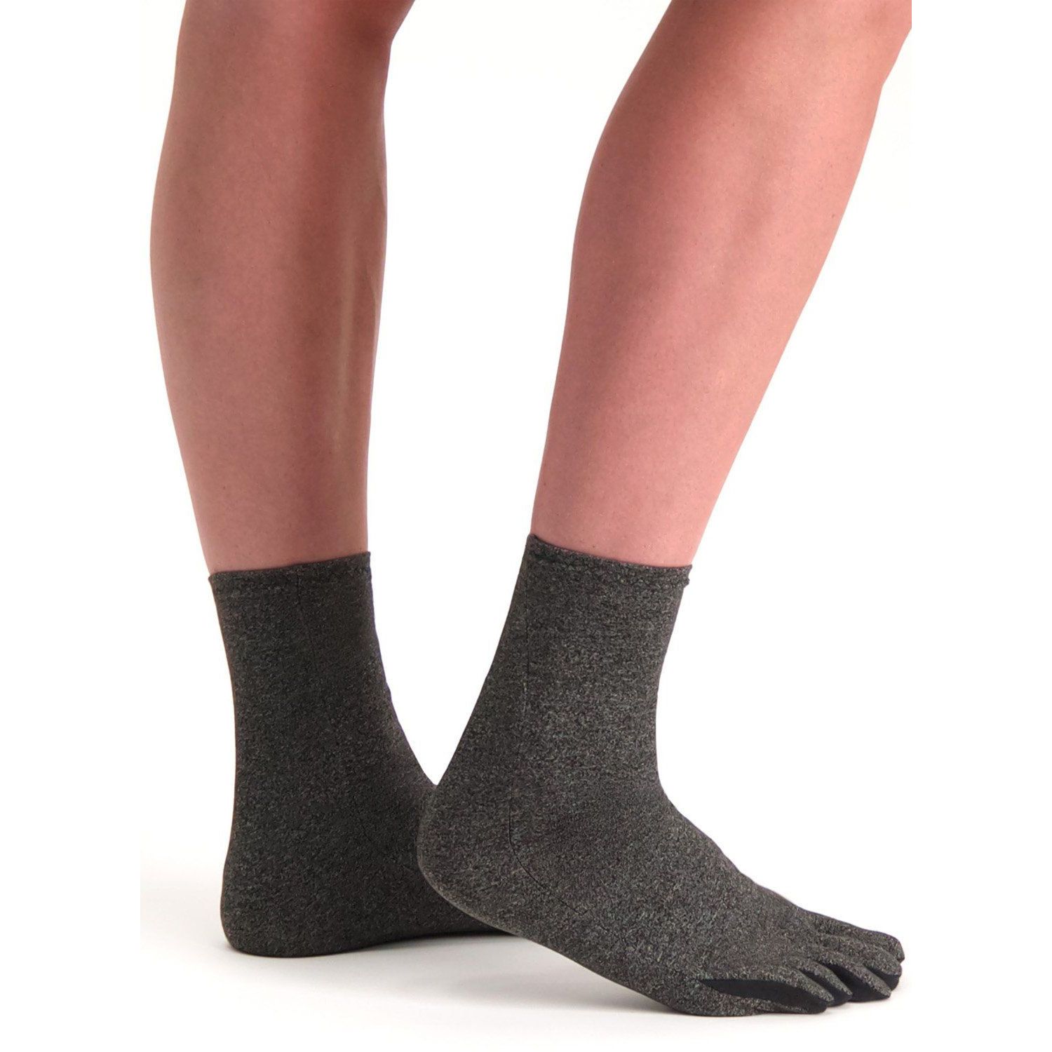 Raynaud / Rheuma Socken grau Seitenansicht