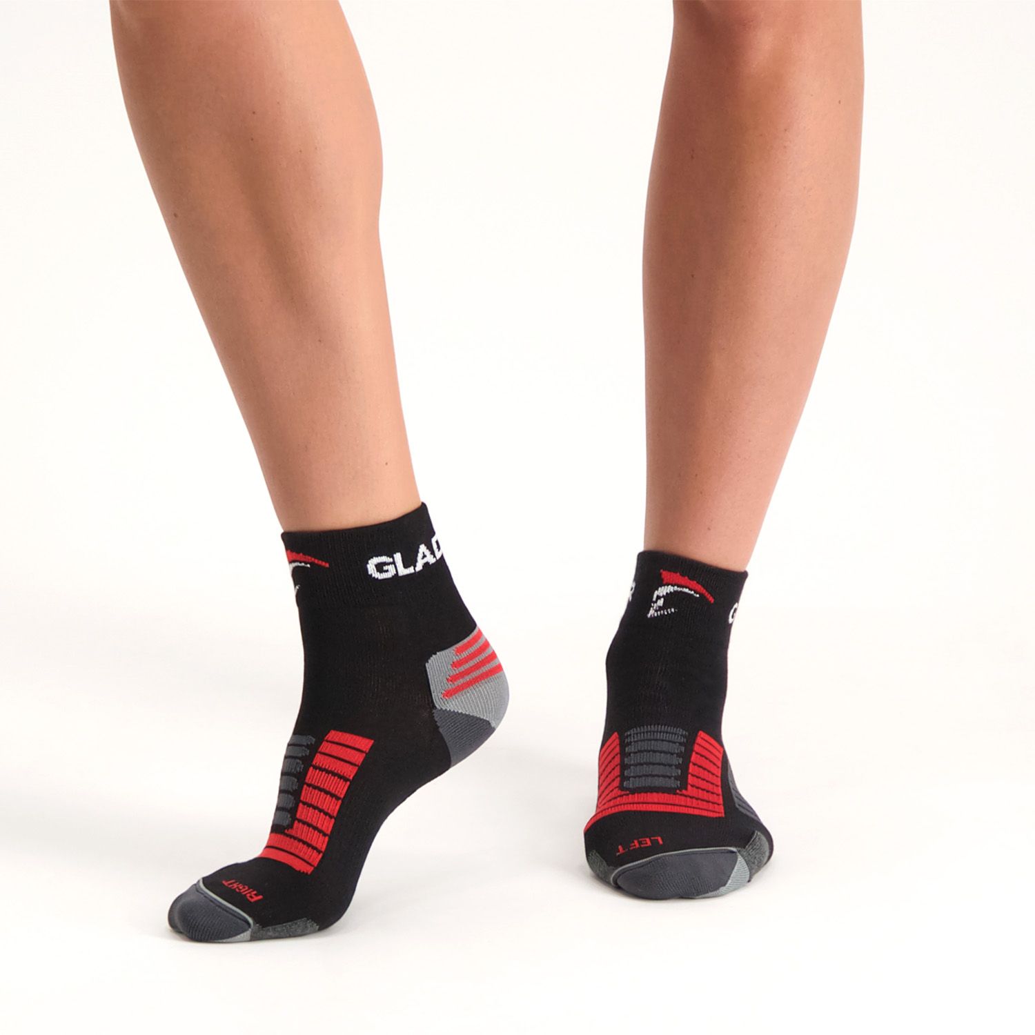 Gladiator Sports Kompressionssocken Schwarz Vorderansicht