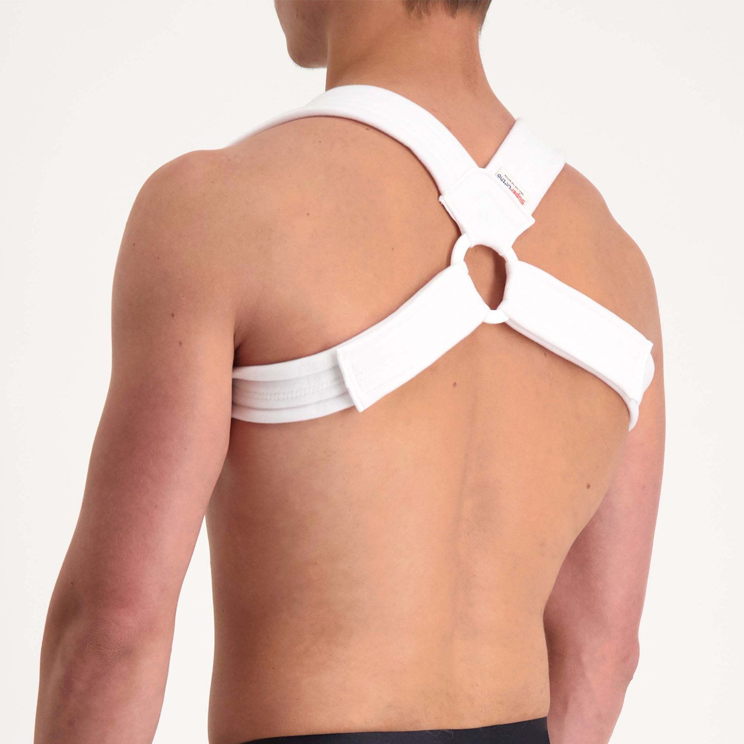 Left side view of model wearing the Super Ortho Posture Corrector / Clavicle Brace / Back Straightener