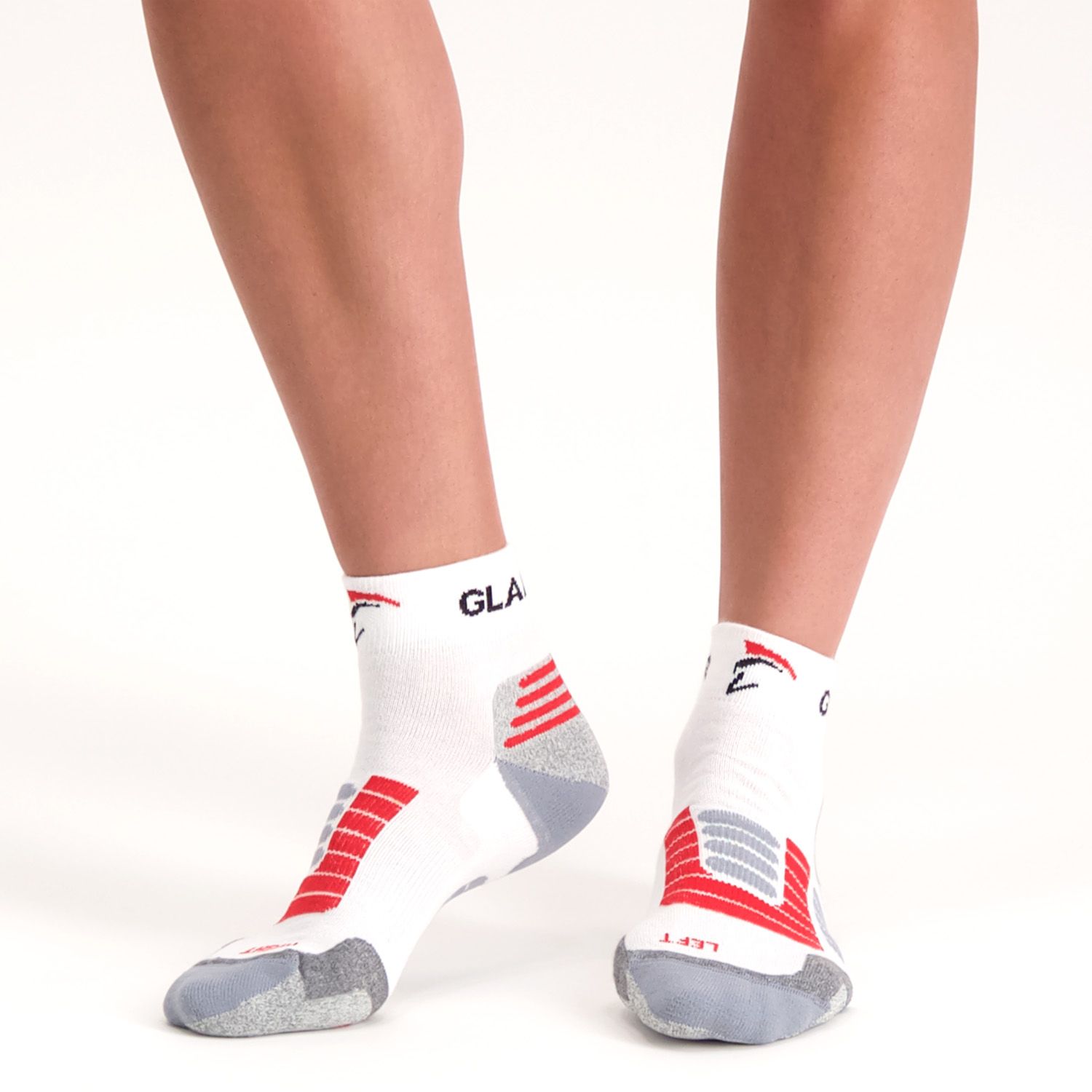 Gladiator Sports Kompressionssocken Weiß Vorderansicht