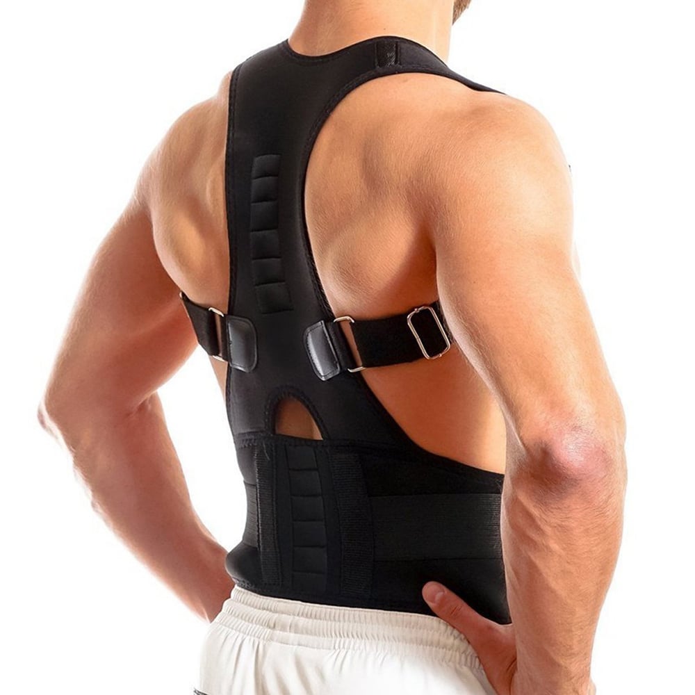 Male model wearing the Dunimed Premium Posture Corrector with his arms in his side
