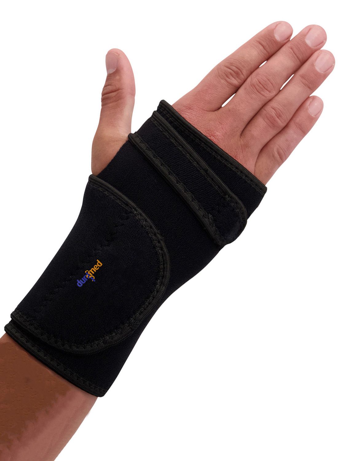 Dunimed Carpal Tunnel Syndrome Wrist Support worn by model around the right wrist