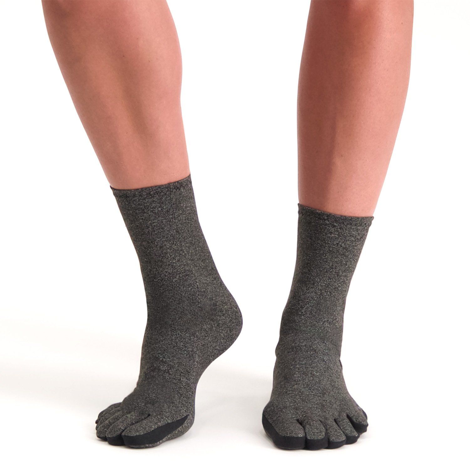 Raynaud / Rheuma Socken grau Vorderansicht einen Absatz angehoben