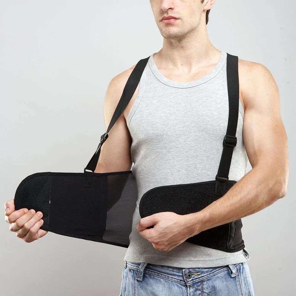 Model putting the LP Support Industrial Back Support on