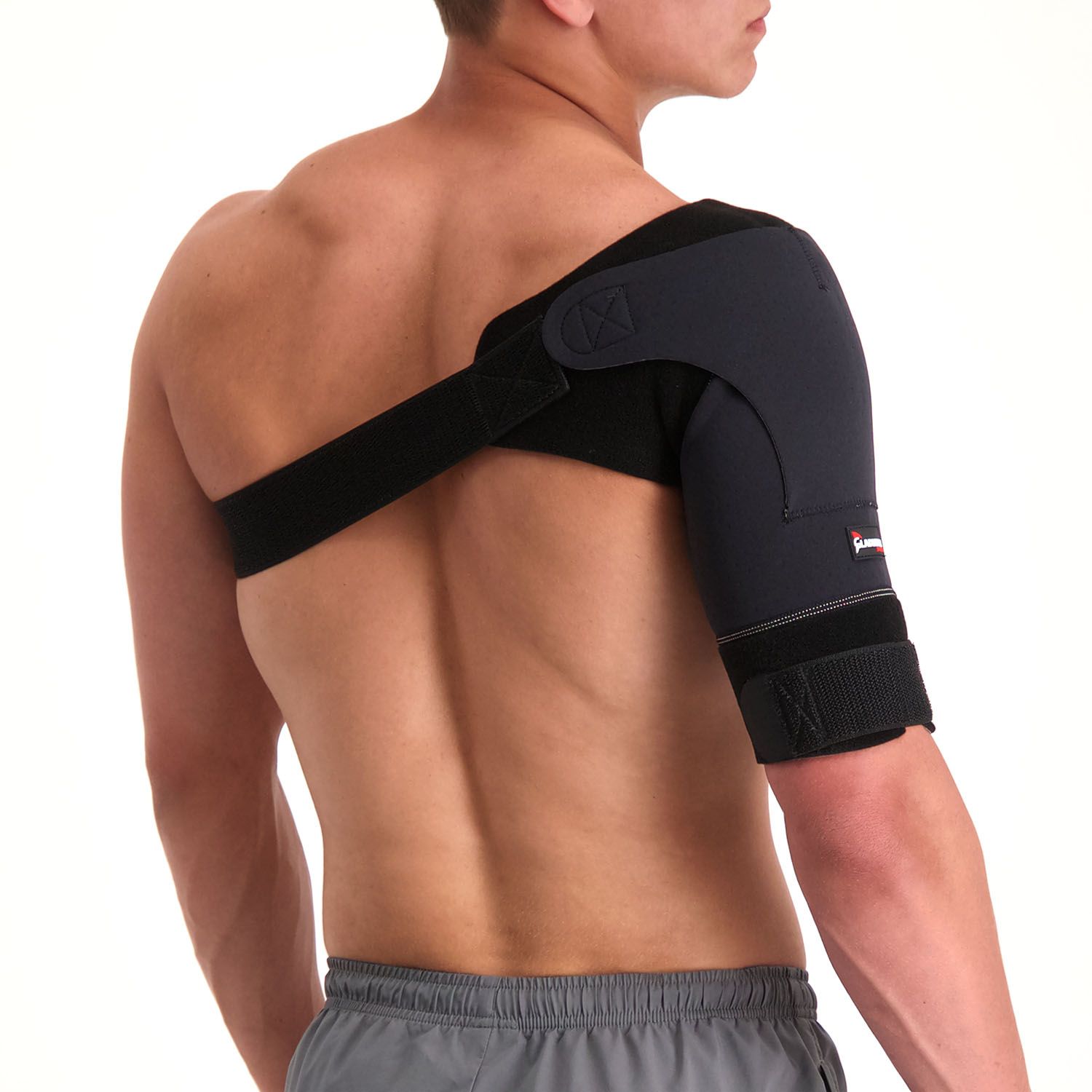 Back view of model wearing the Gladiator Sports Premium Lightweight Shoulder Support