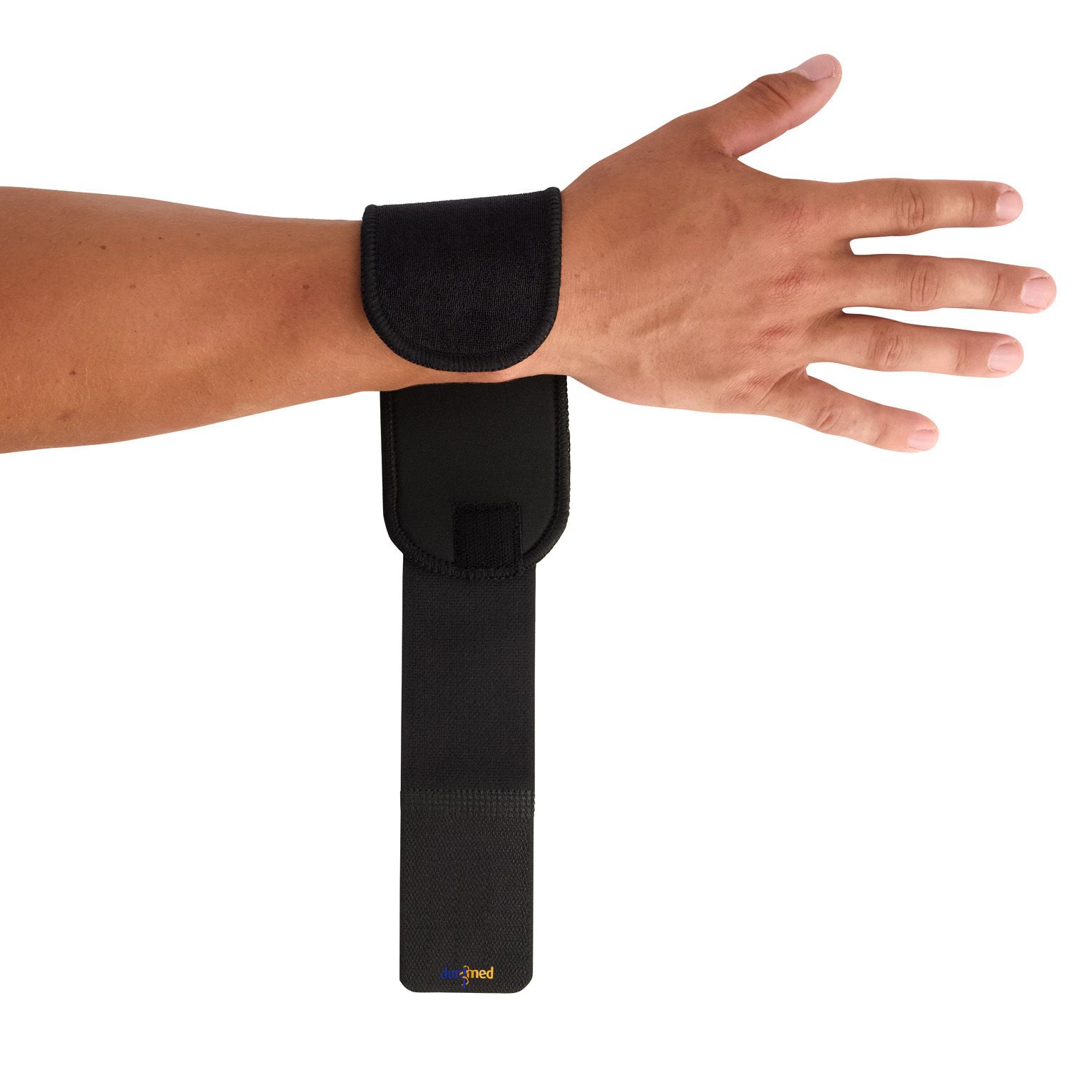 The Dunimed Wrist Wrap with the Velcro strap loosened
