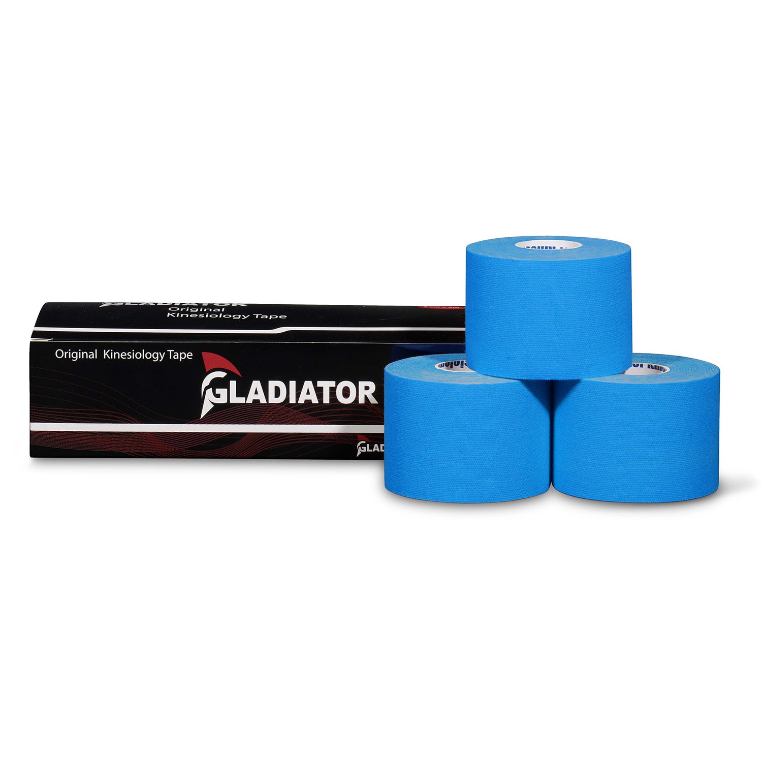 gladiator sports kinesiology tape three rolls blue