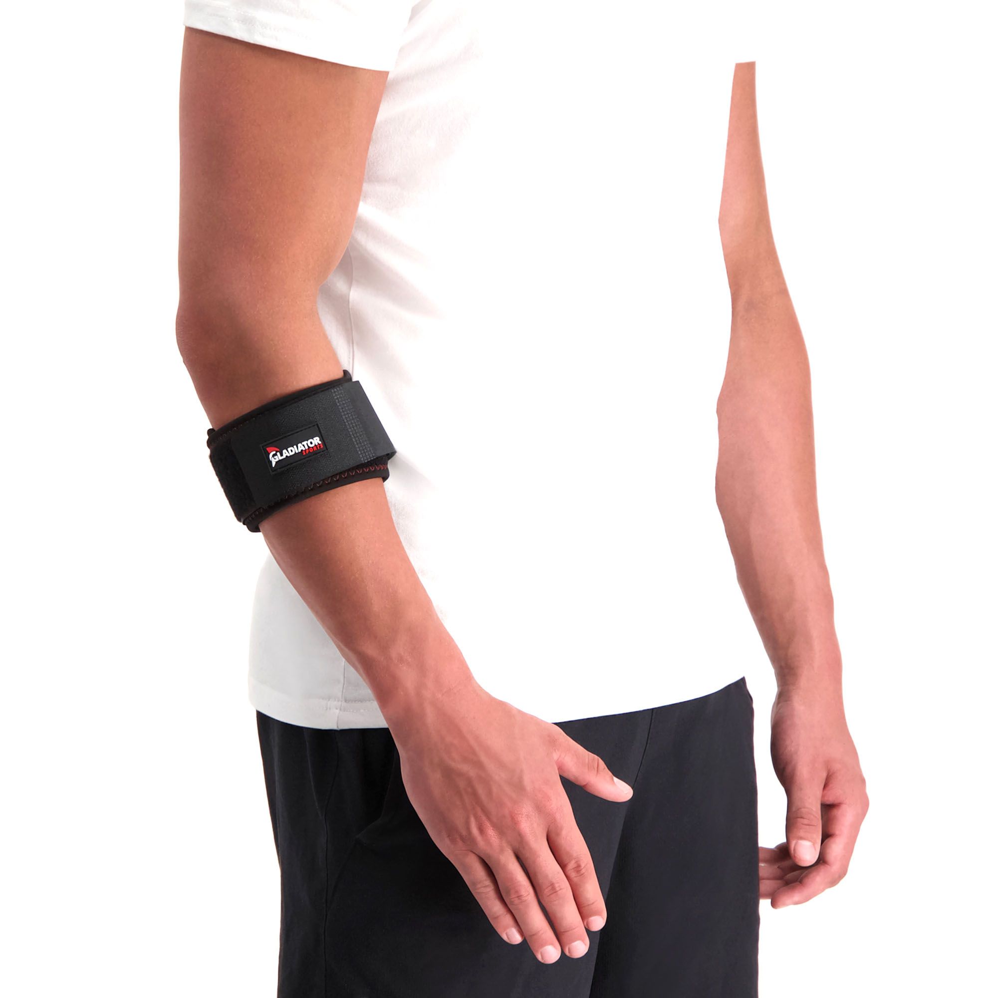 Gladiator Sports Tennis Elbow Strap worn by male model