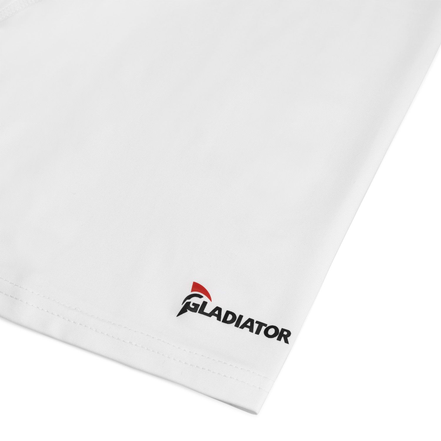 Gladiator Sports Kompressionsshorts weiß Beinöffnung und Logo