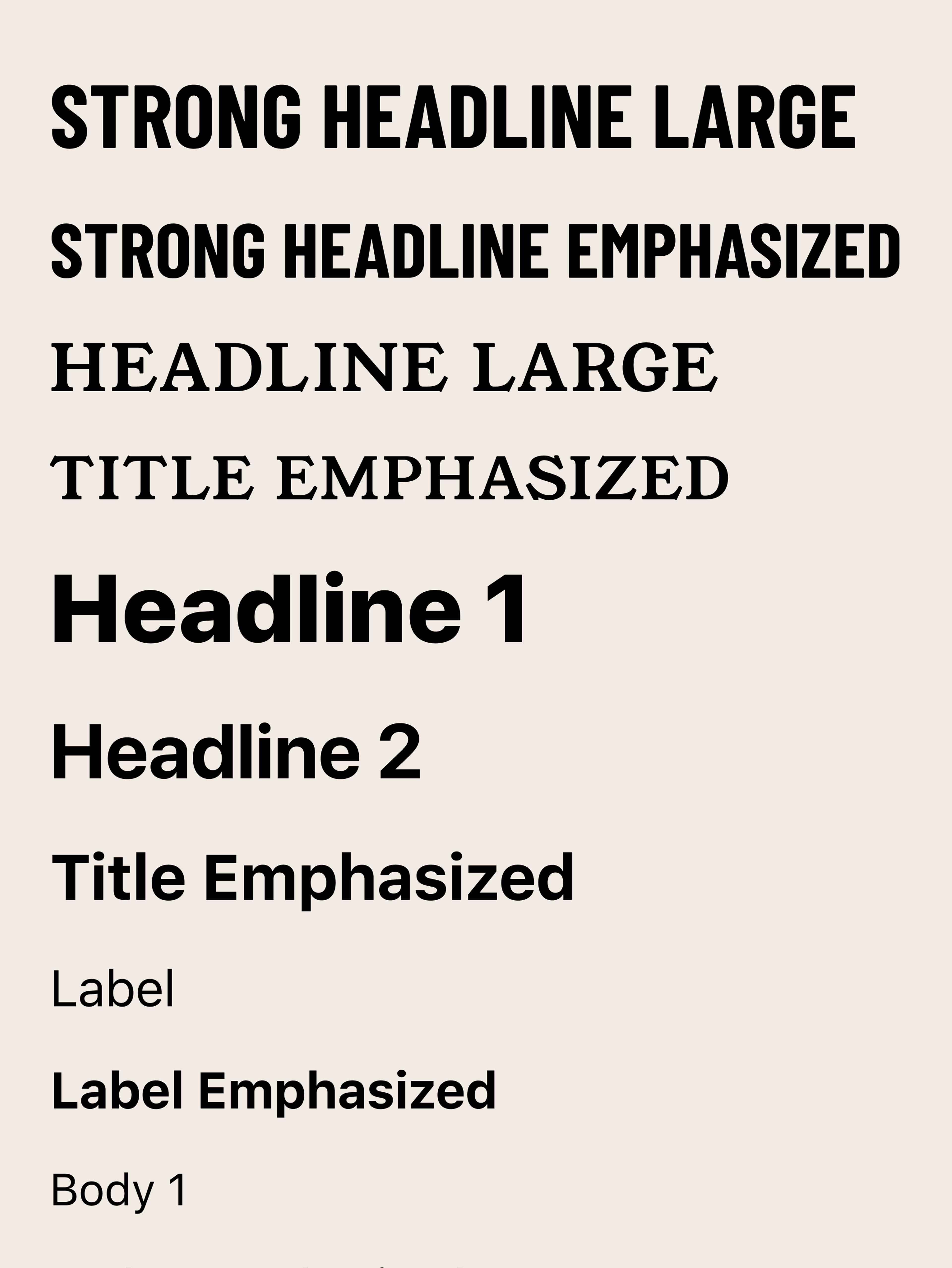 Typography elements - TAP