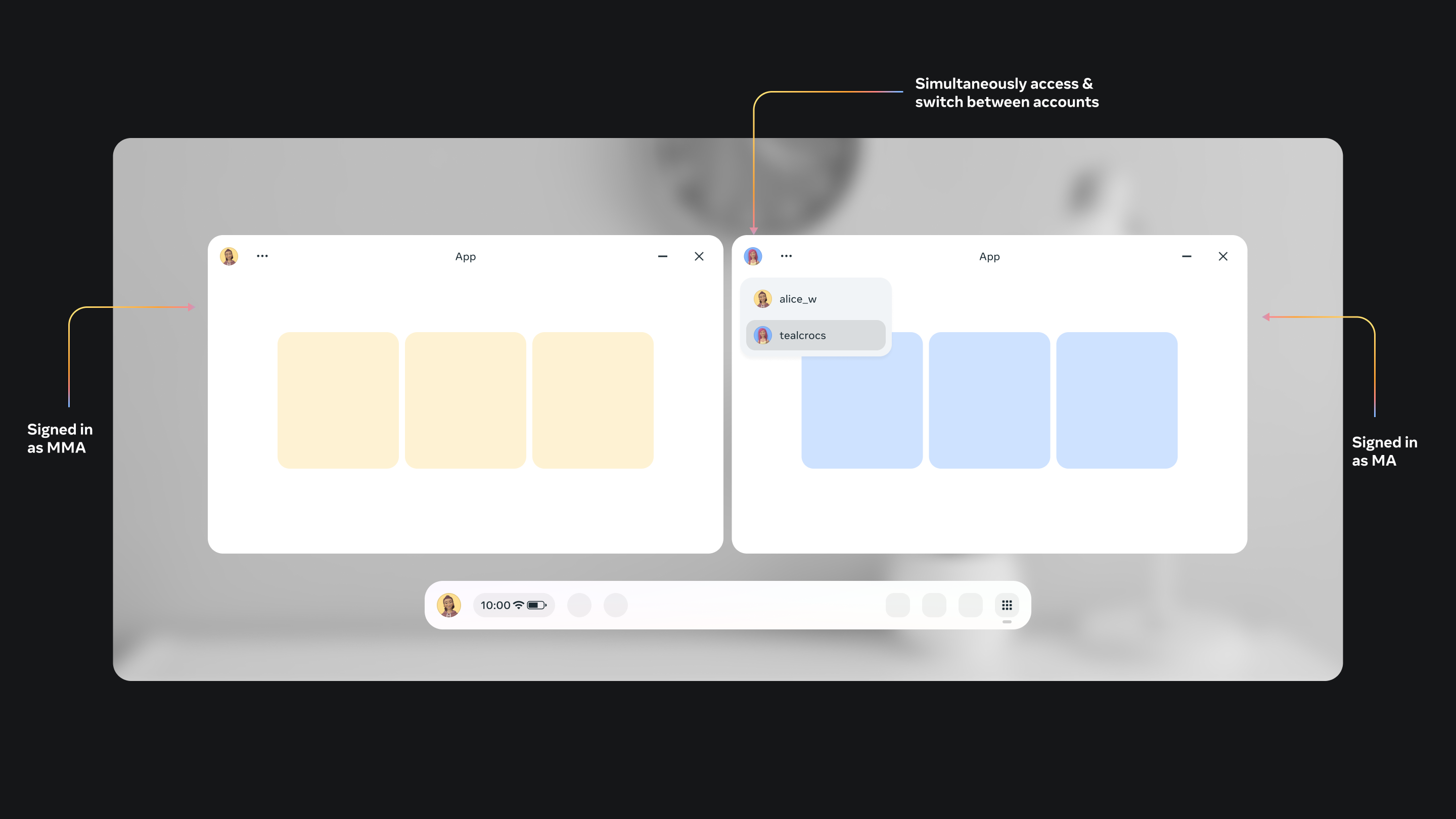 Usage - Soft switch. Multi-account in metaverse