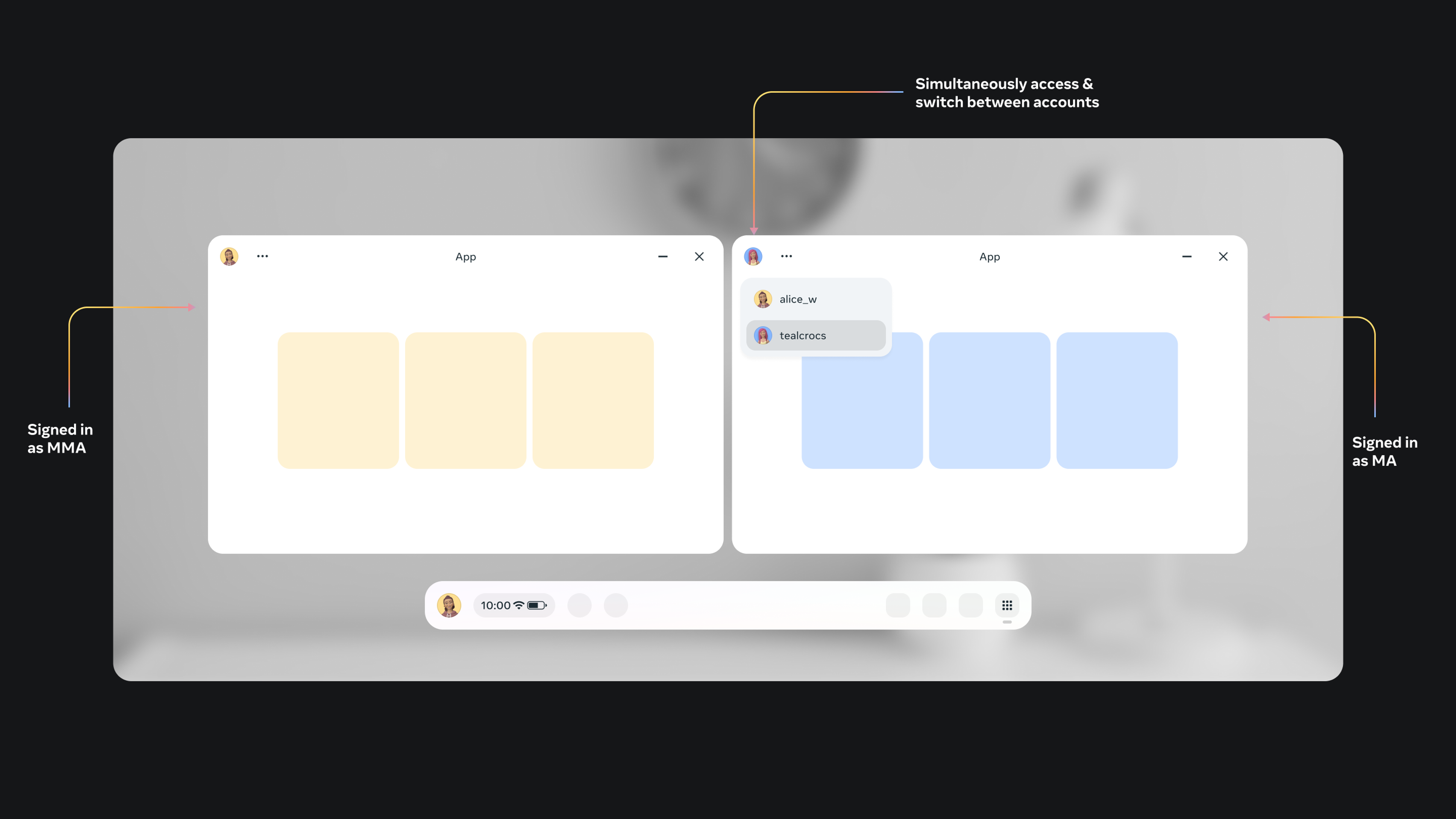Usage - Soft switch. Multi-account in metaverse