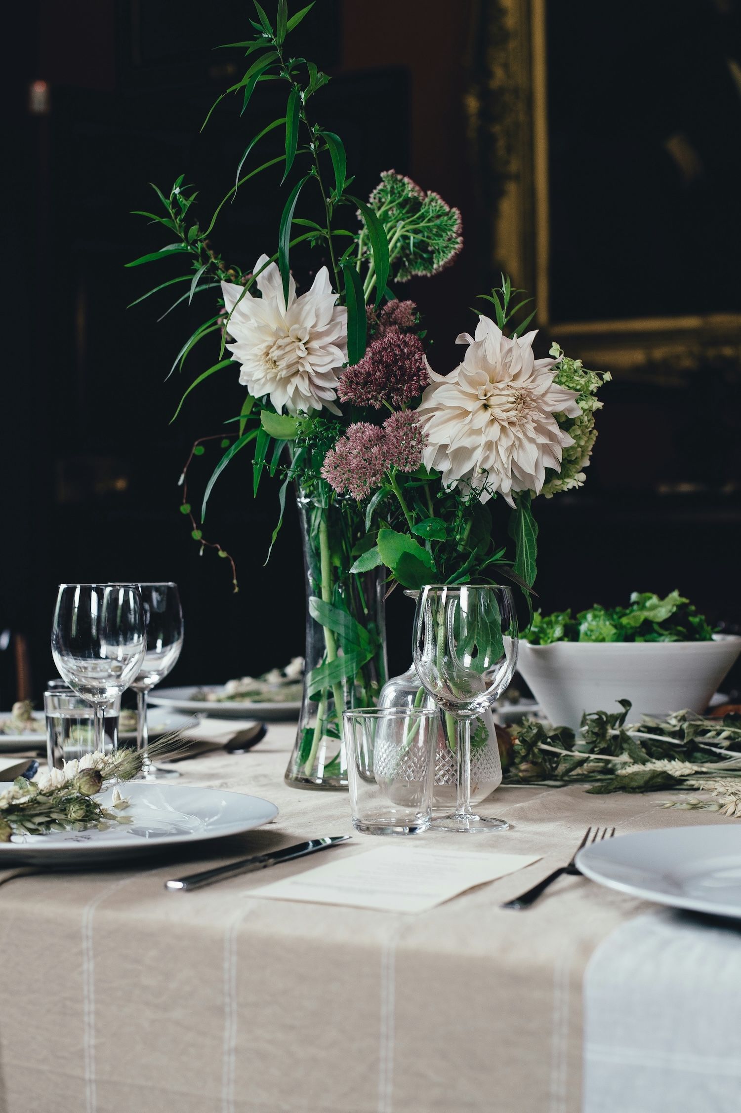 Private chef dinner served in a villa