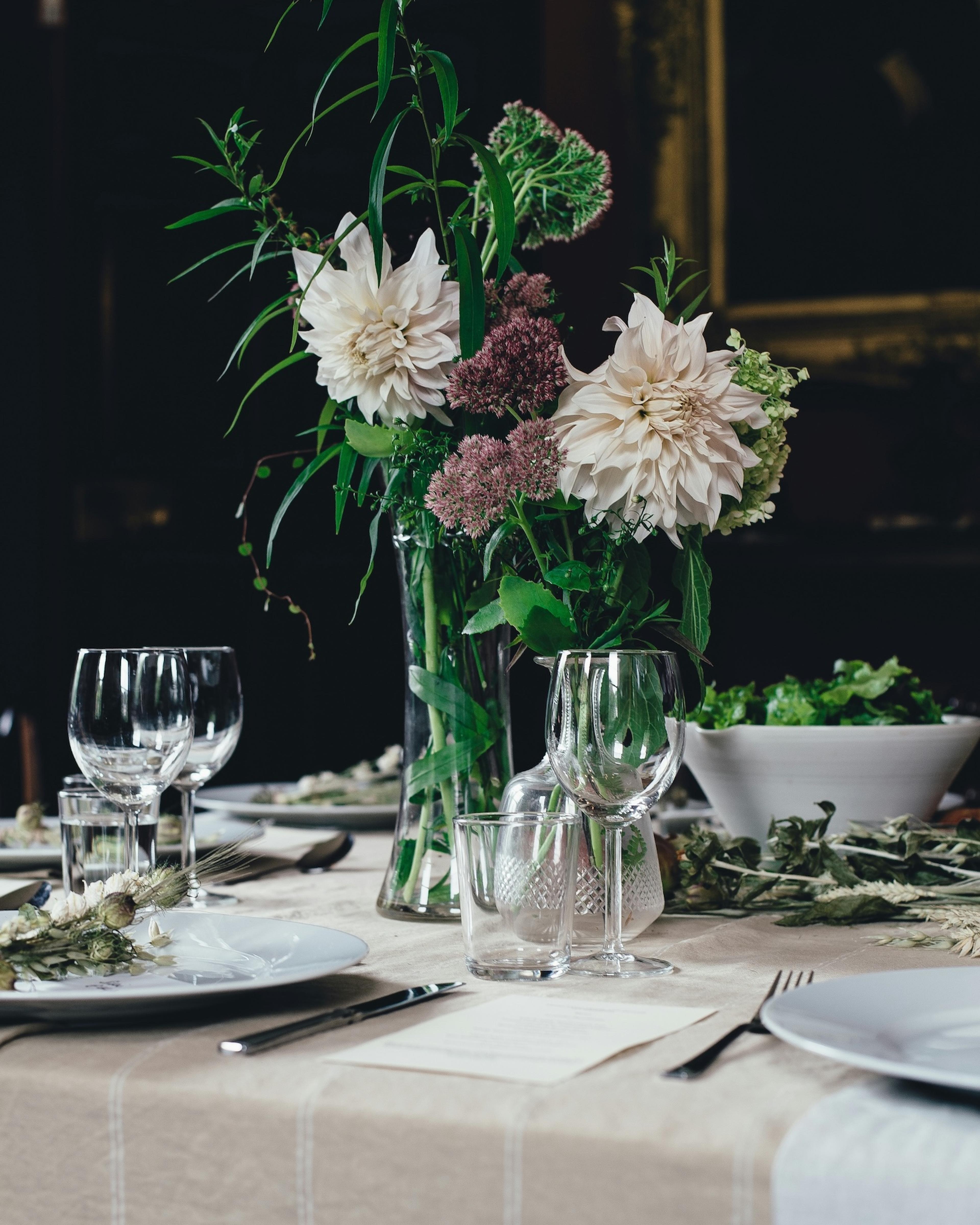 Private chef dinner served in a villa