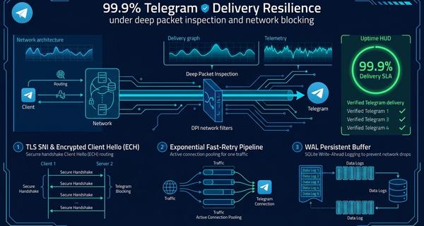 Как обеспечить 99.9% доставку в Telegram под блокировками: TLS SNI, Fast-Retry и WAL-буферизация