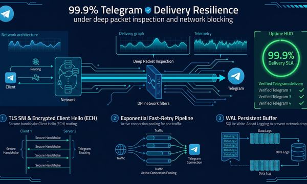 Как обеспечить 99.9% доставку в Telegram под блокировками: TLS SNI, Fast-Retry и WAL-буферизация