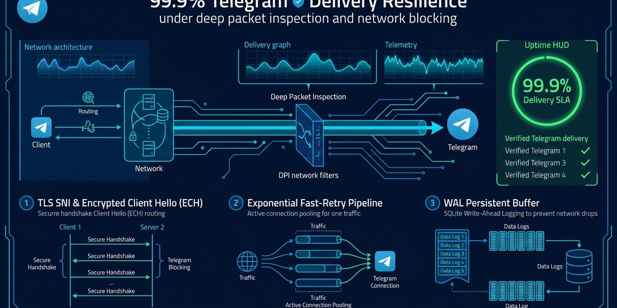 Как обеспечить 99.9% доставку в Telegram под блокировками: TLS SNI, Fast-Retry и WAL-буферизация