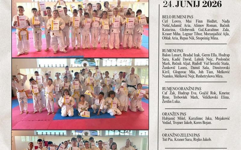 Naši judoisti danes ne bodo ponosno pokazali le šolskih spričeval in diplom, tem