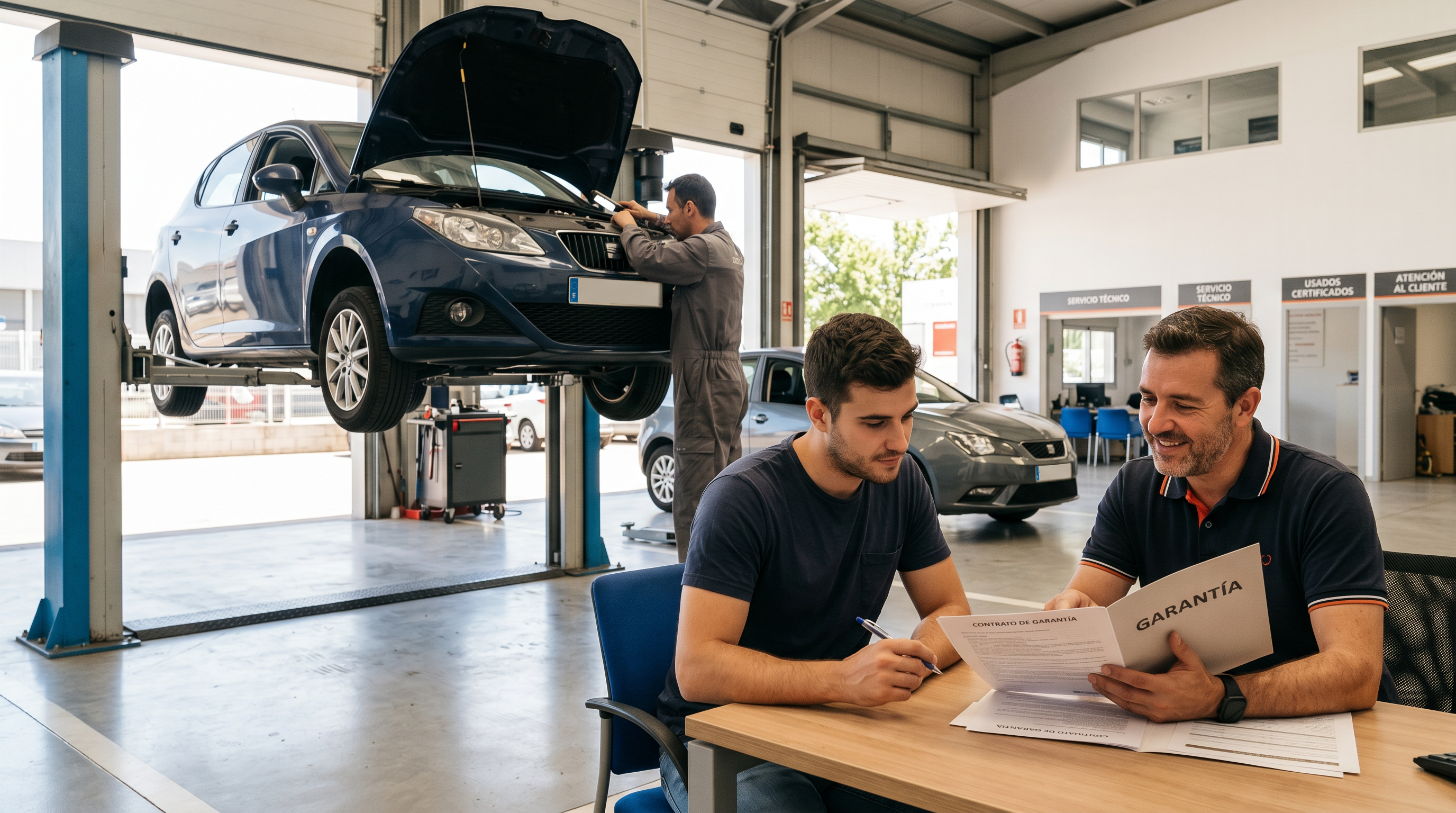 Garantía de un coche de segunda mano revisado en taller