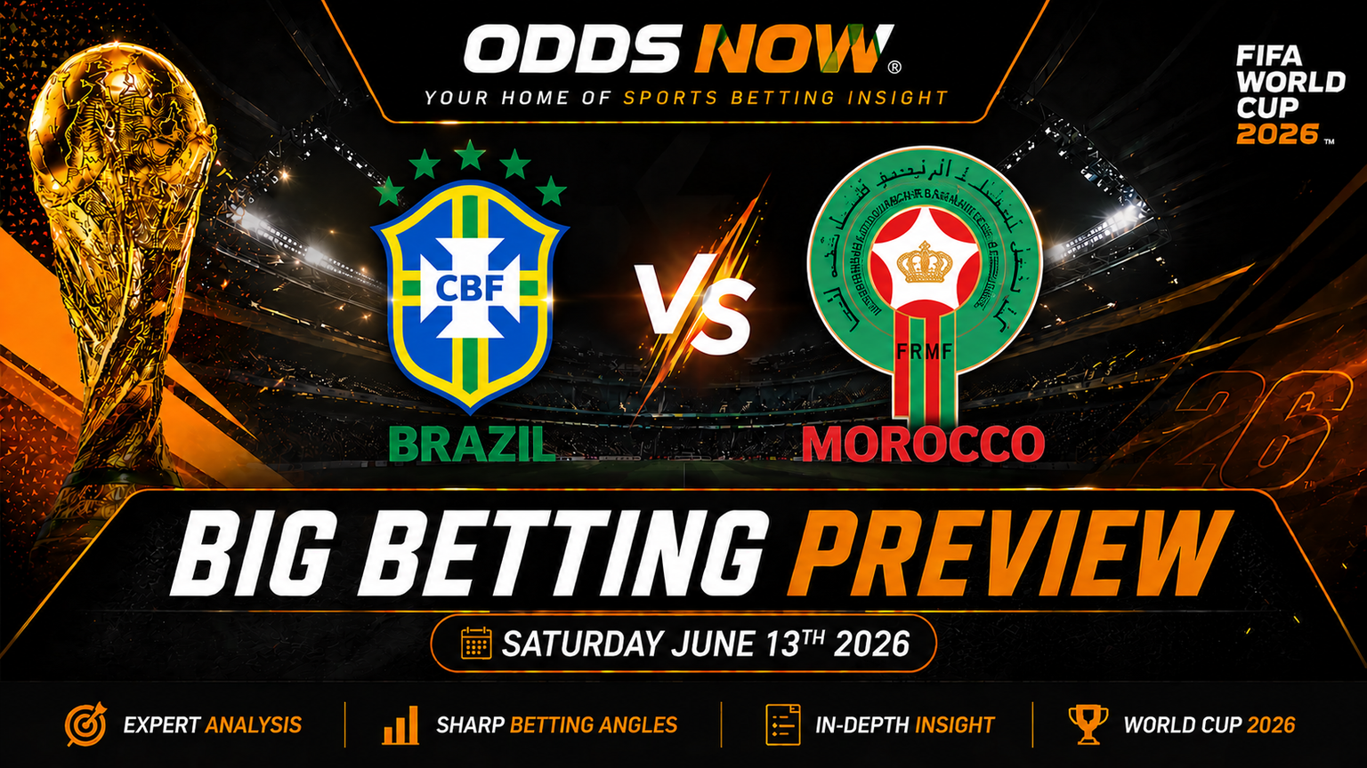 Brazil and Morocco meet in one of the games of the group stage at the 2026 FIFA World Cup