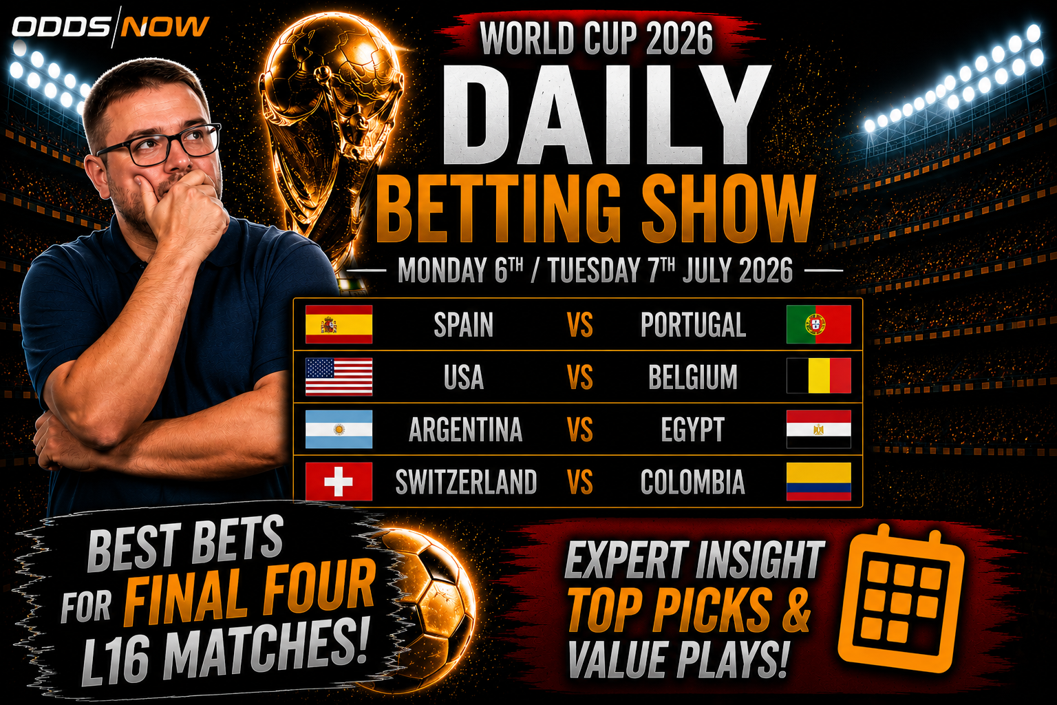 2026 FIFA World Cup: Best bets for Argentina vs Egypt and Switzerland vs Colombia