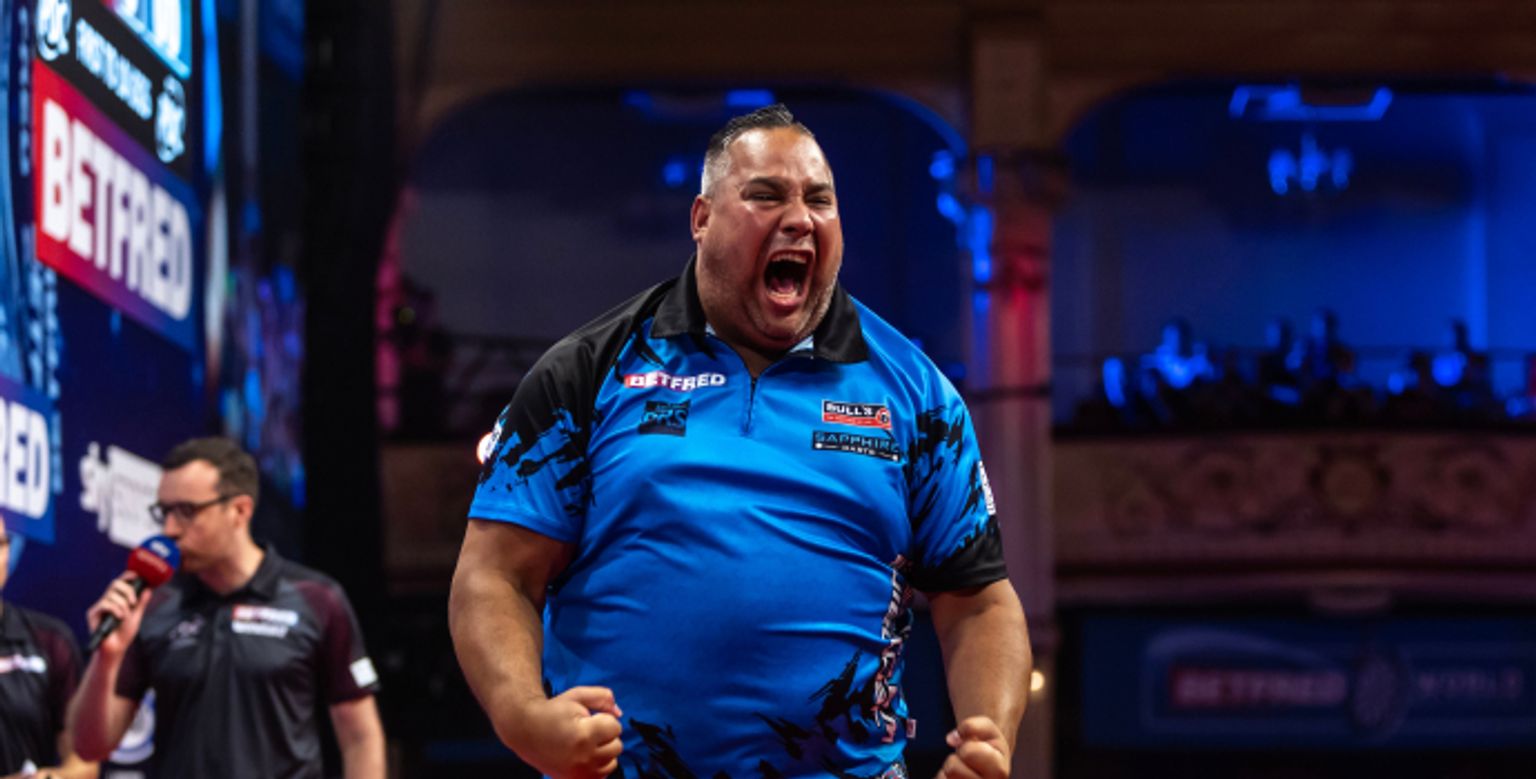 Jermaine Wattimena triumphed at Players Championship 23 (credit: PDC.TV)