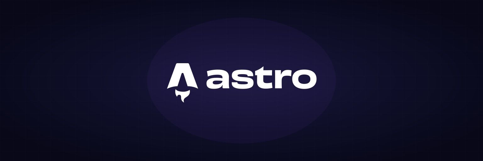 Logo frameworka Astro na ciemnym granatowym tle