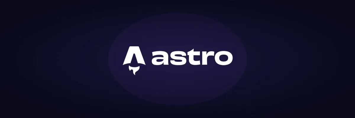 Logo frameworka Astro na ciemnym granatowym tle