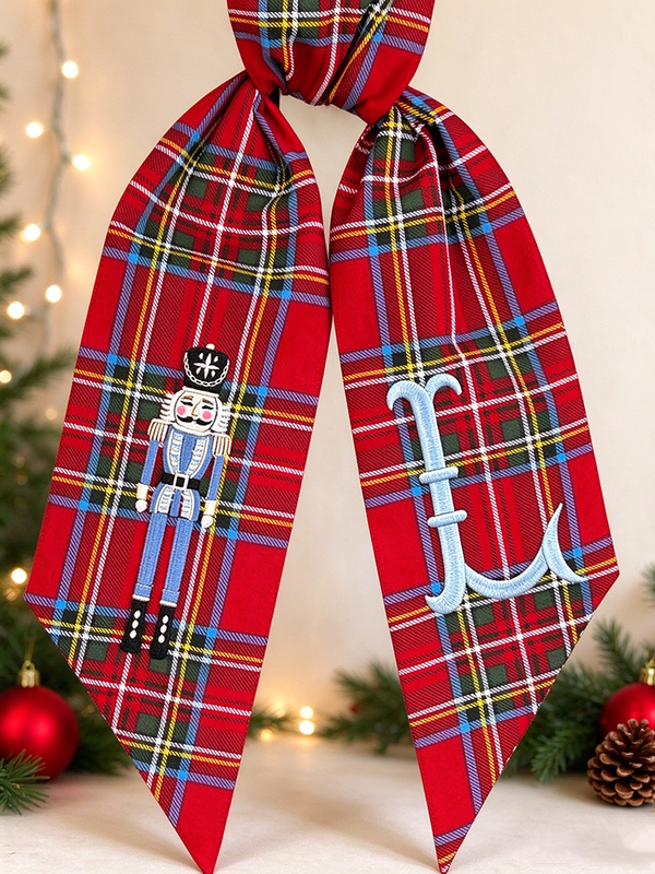 Monogram Christmas Wreath Sash