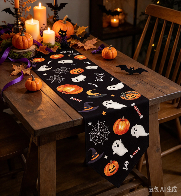 Cotton Linen Pumpkin Table Runner
