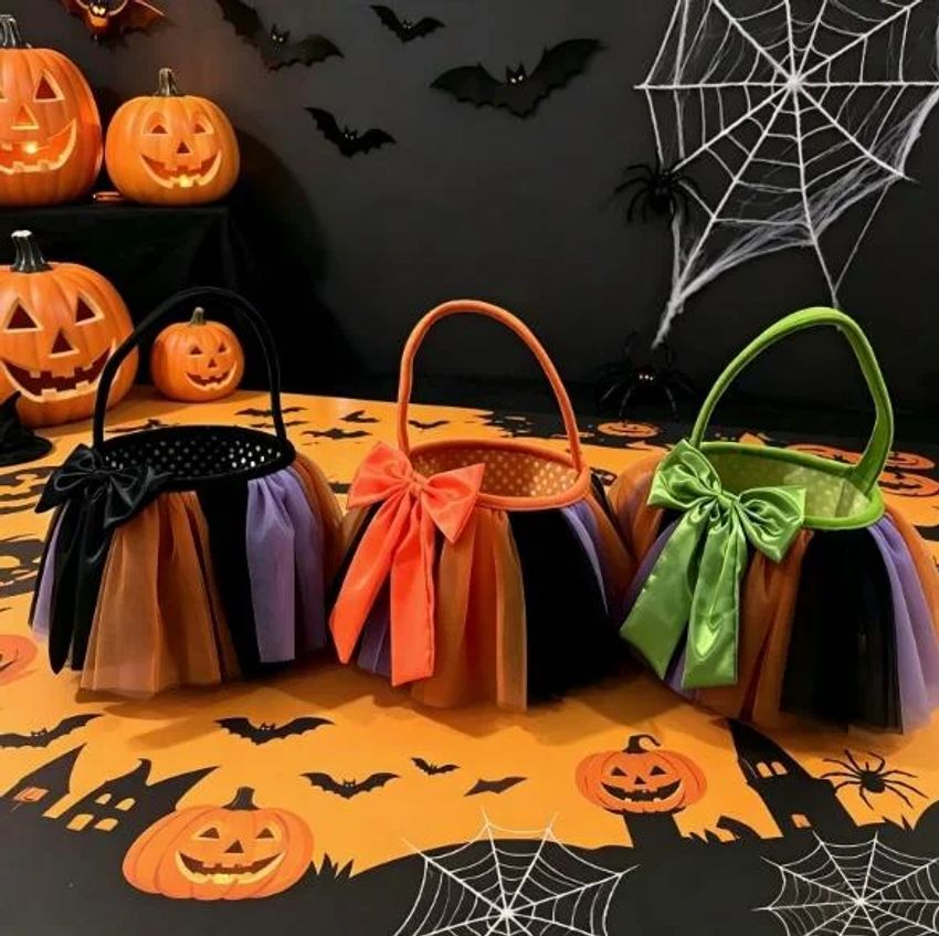Halloween Treat Basket with Tulle skirt