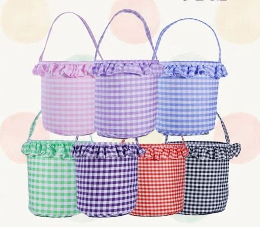 Gingham Ruffle Basket
