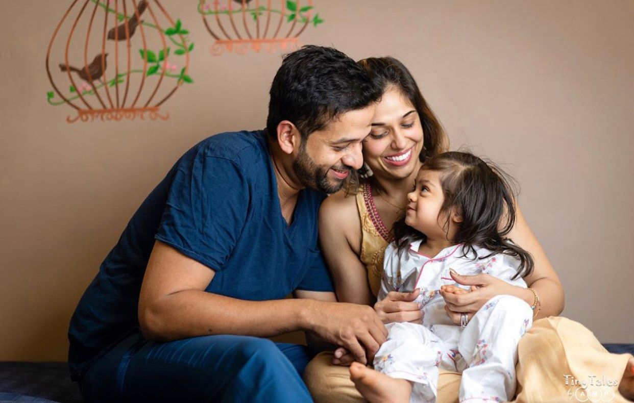 Family of a child with Down syndrome share time together