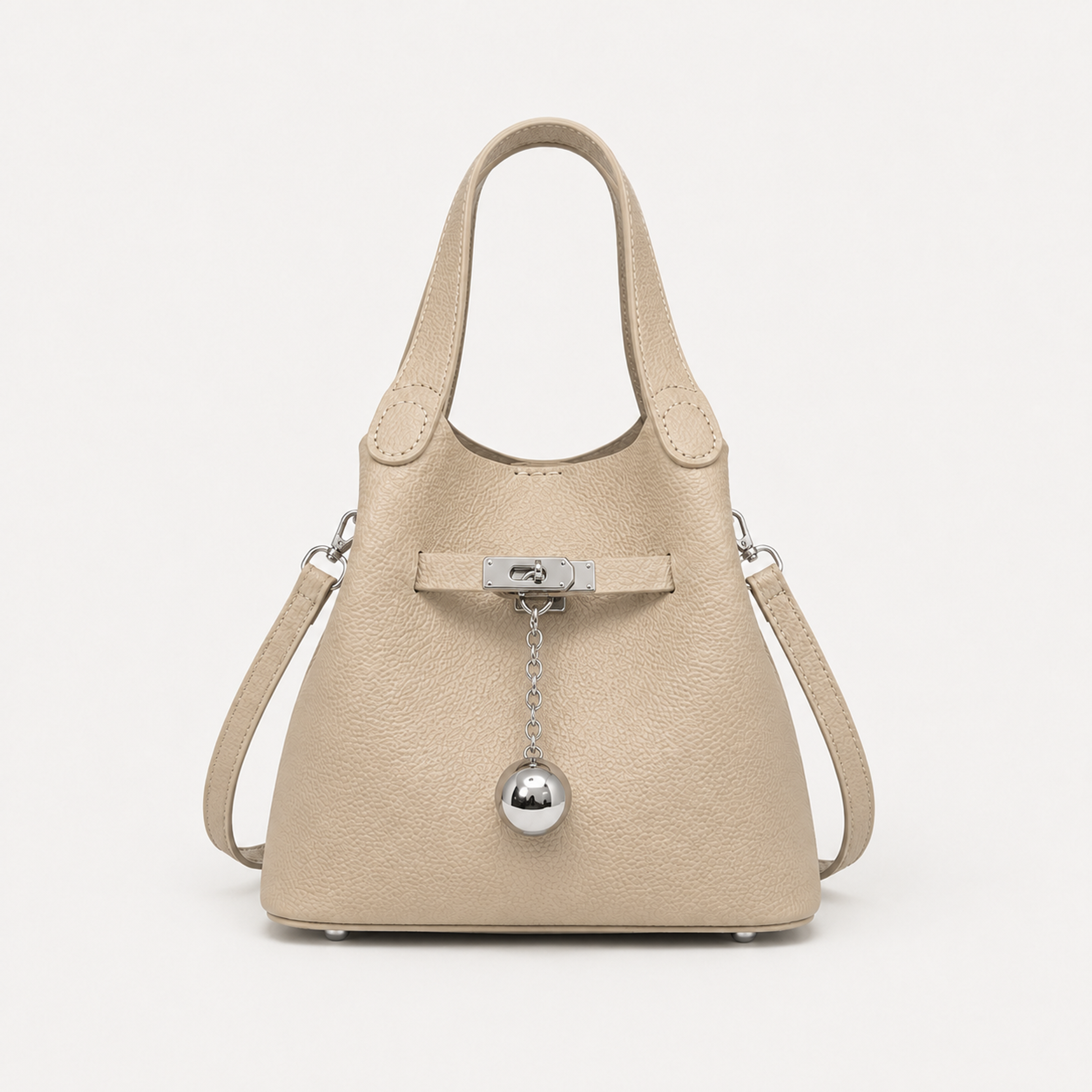Bell Charm Bucket Tote – Off-white