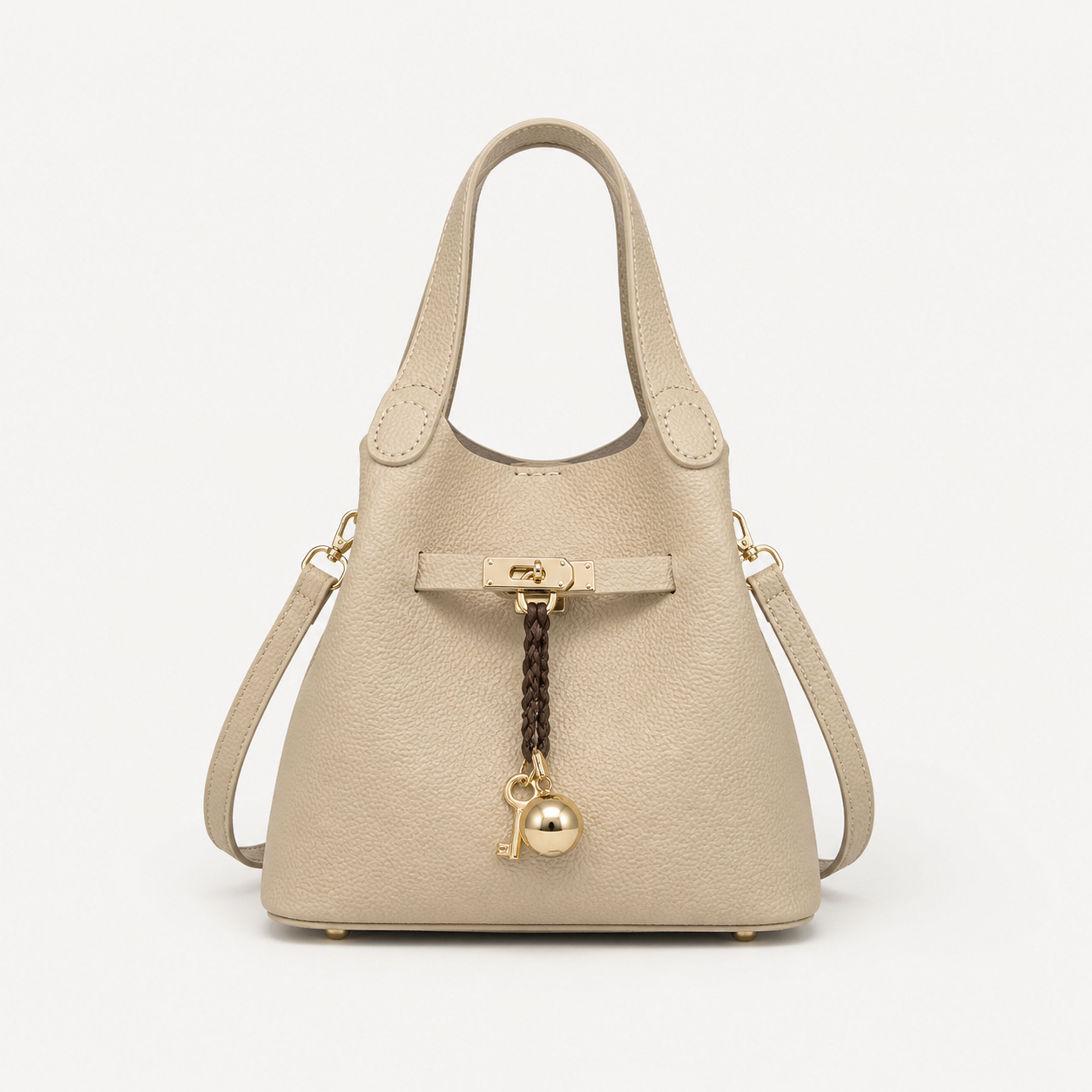 Bell Charm Bucket Tote – Off-white