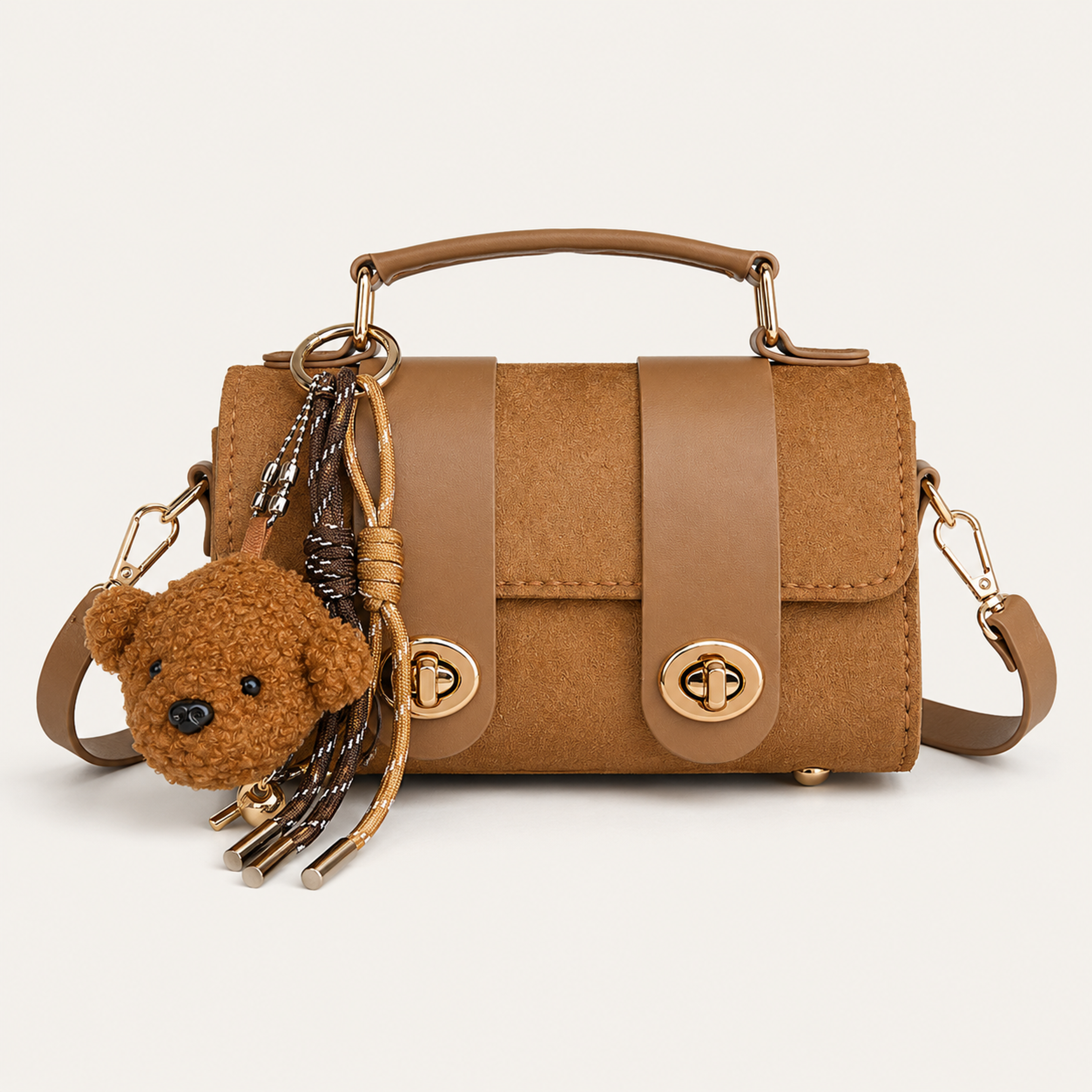 Knotted double strap Mini Tote – Brown
