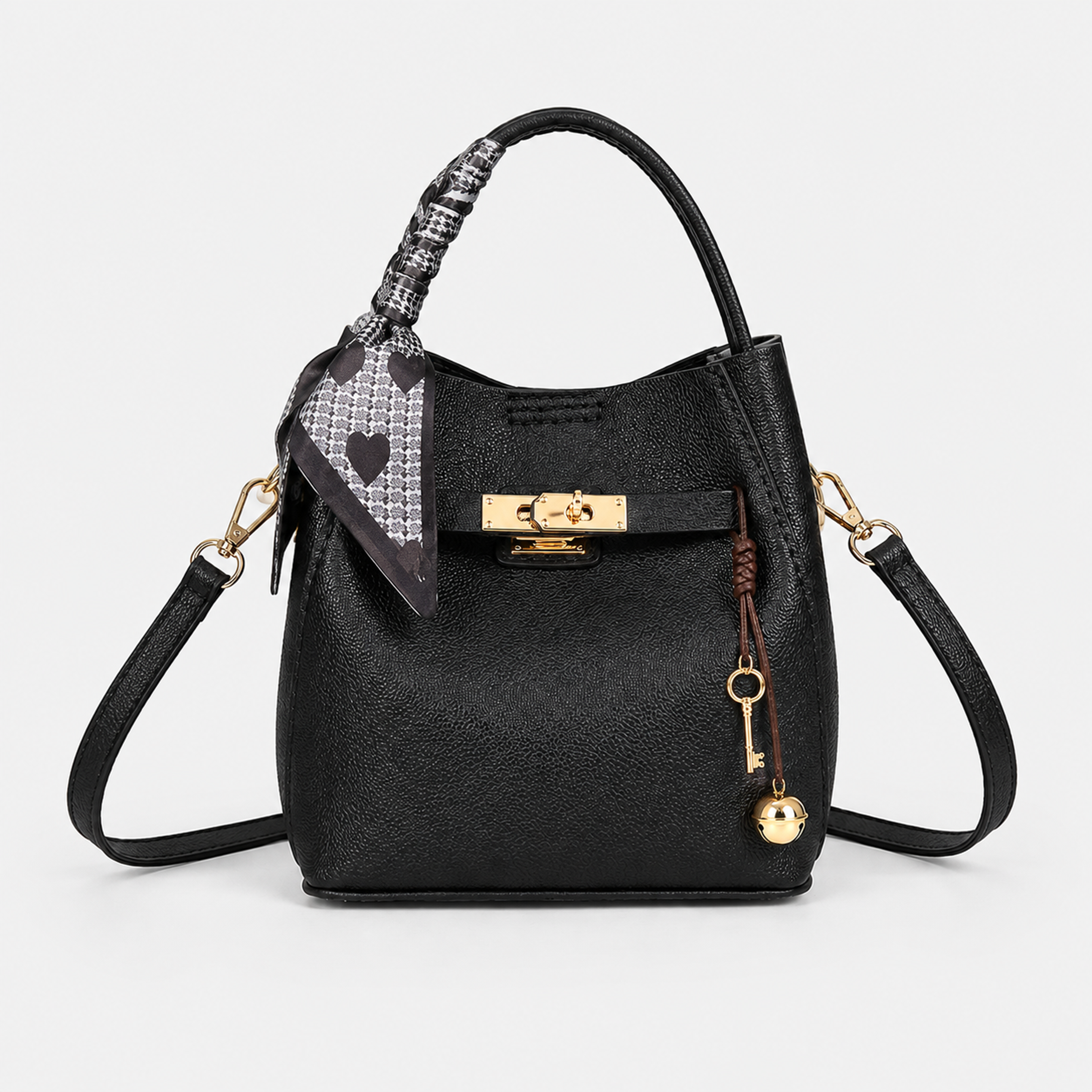 Knotted Bell Mini Tote – Black