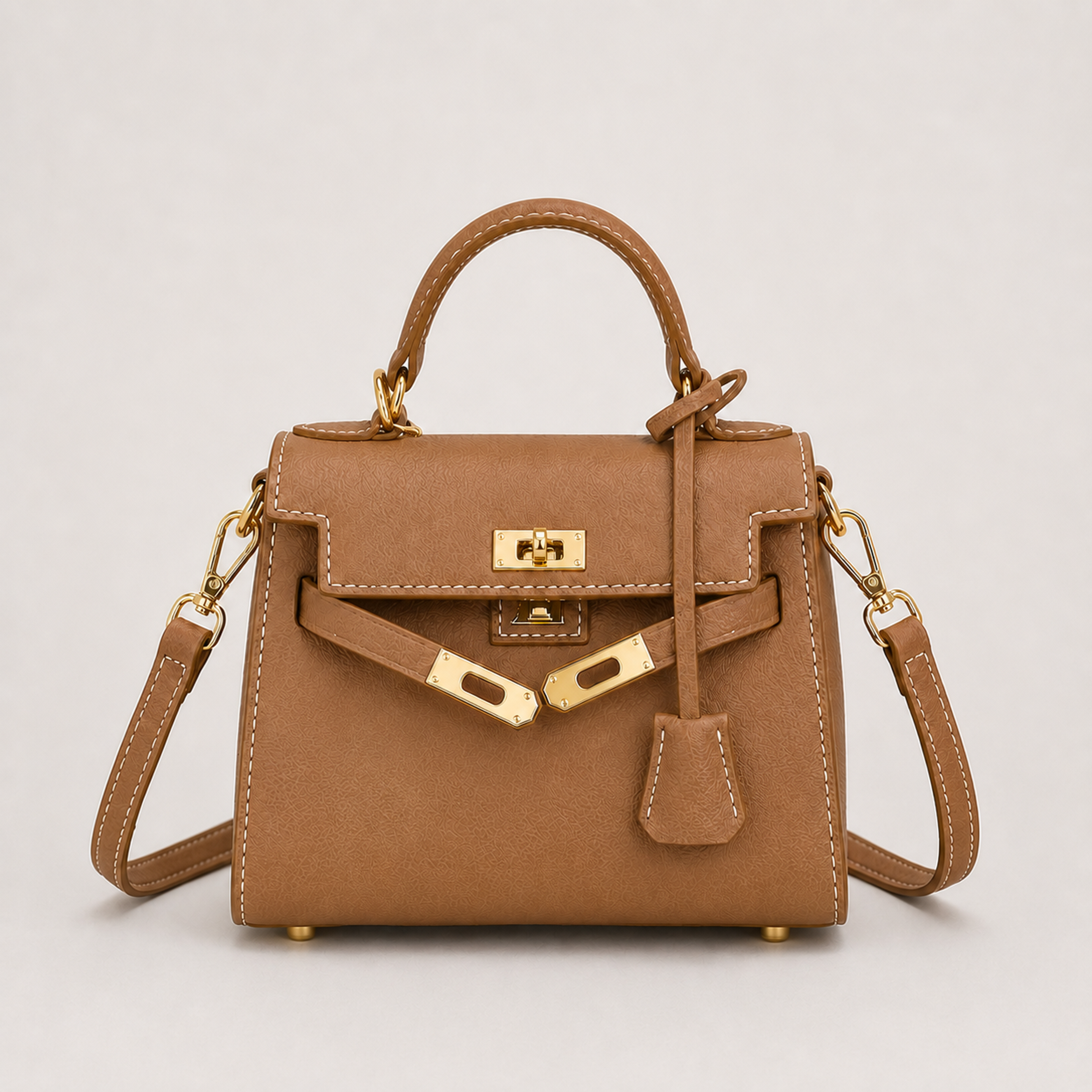 Lock Belt Mini Satchel Bag – Khaki