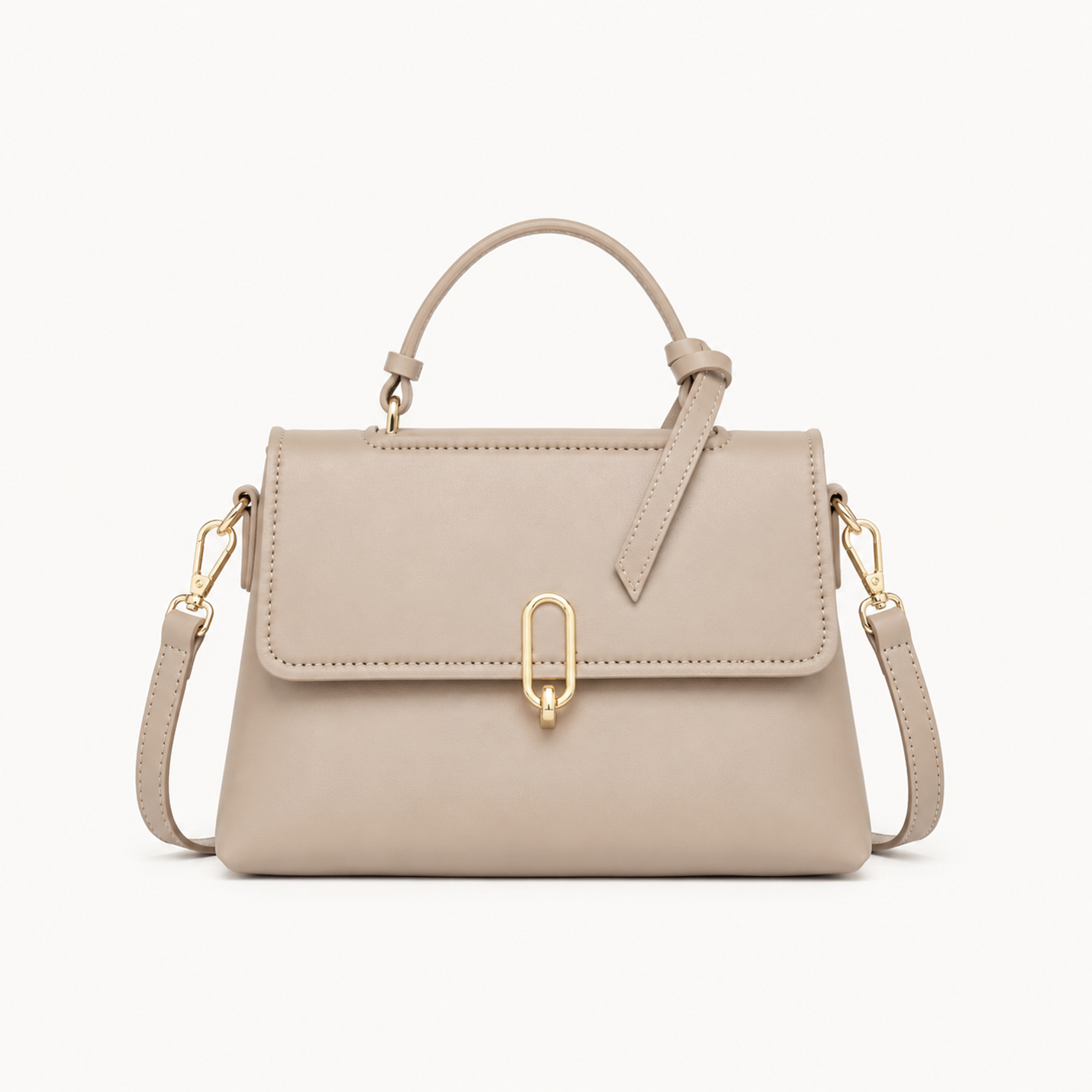 Knotted Handle Mini Satchel – Beige