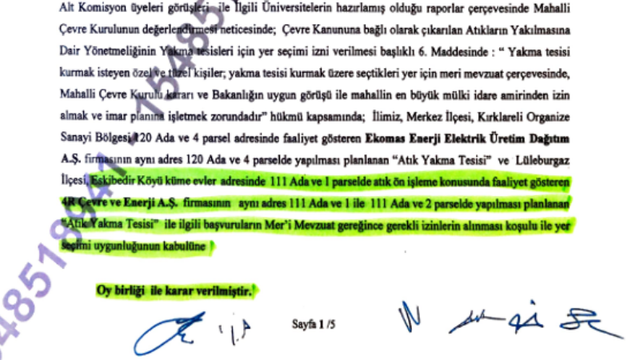 Yakma Tesisi Tartışması: Belediyenin İmzası Ortaya Çıktı!
