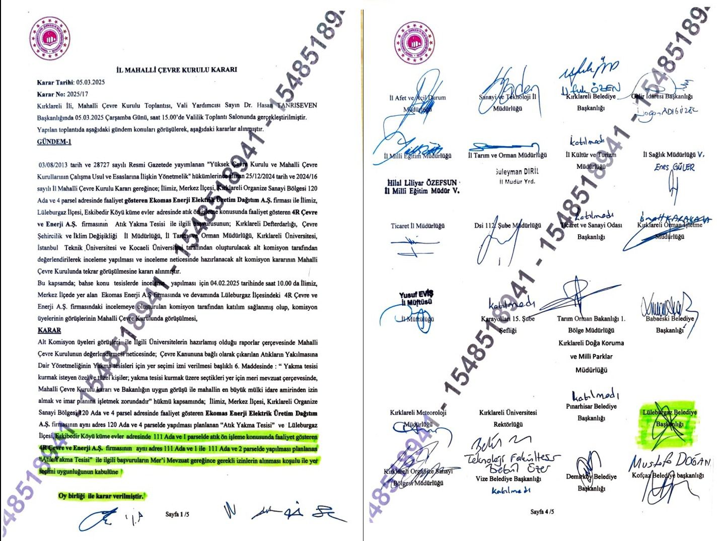 Yakma Tesisi Tartışması: Belediyenin İmzası Ortaya Çıktı!