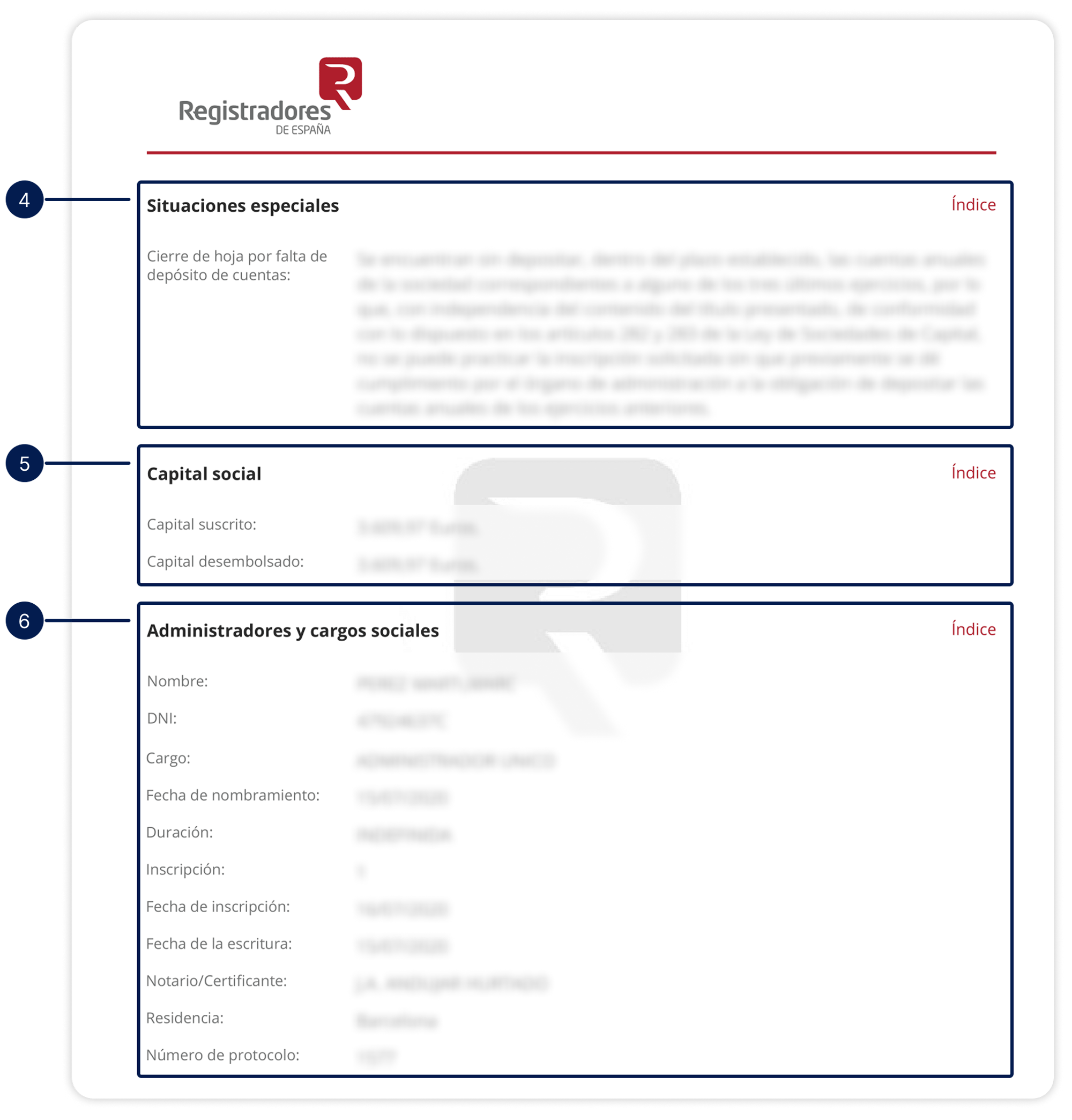 Spain Nota informativa mercantil (register extract) 2
