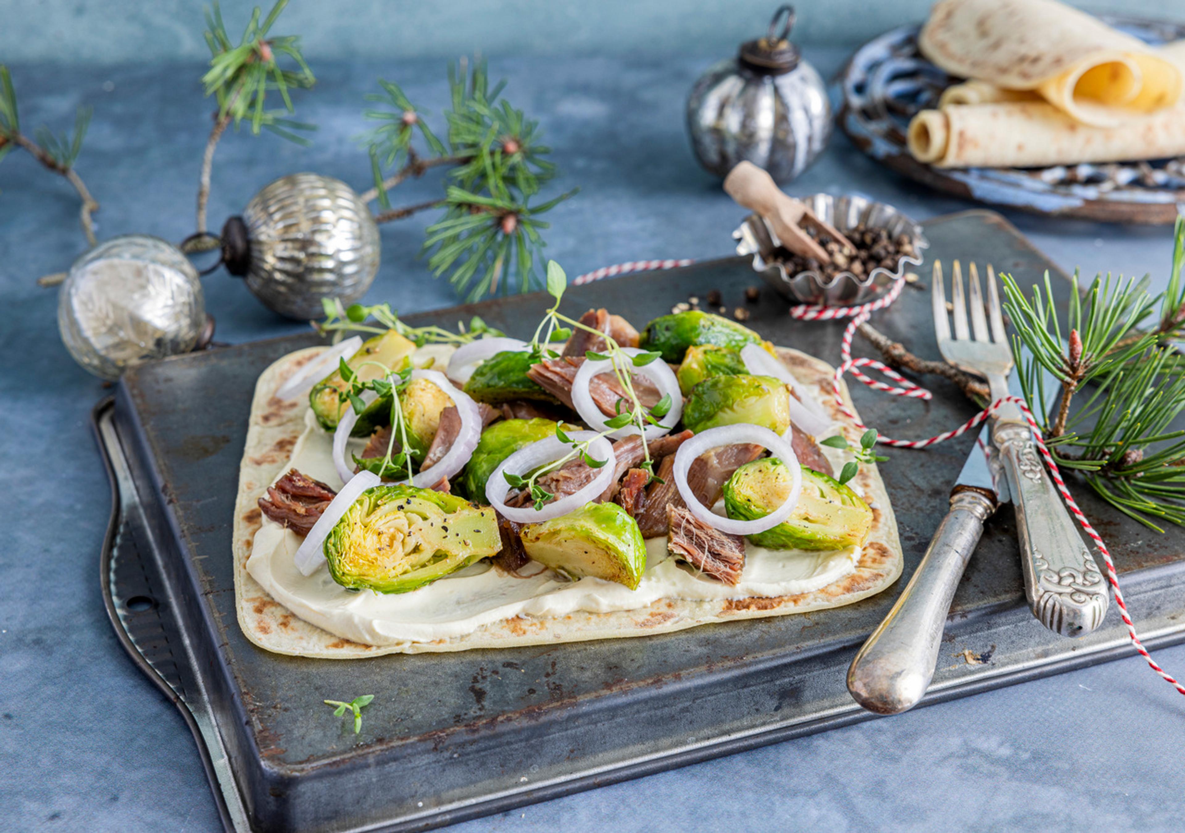 Pinnekjøtt i lefse