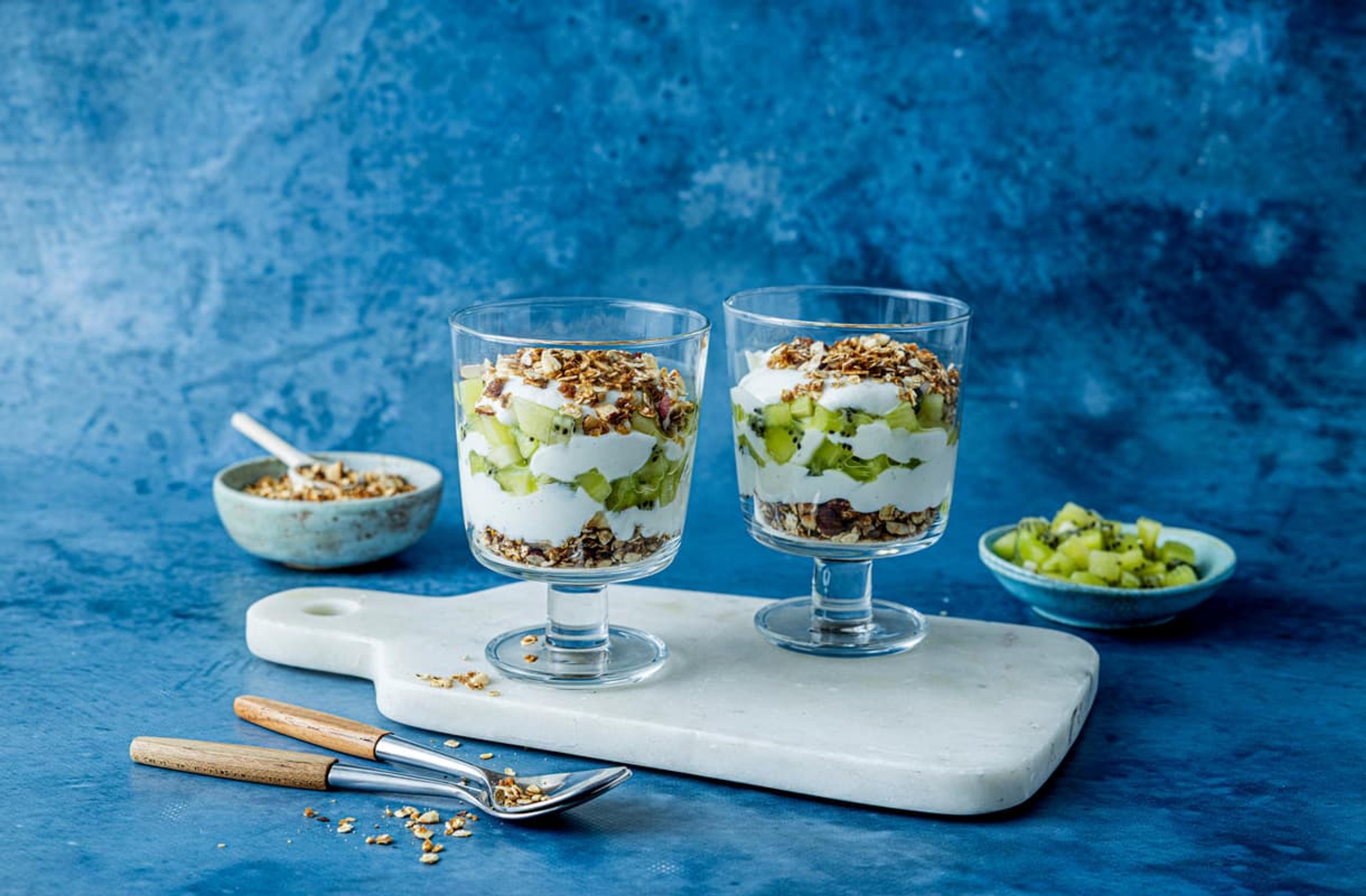 Fruktdessert med kiwi